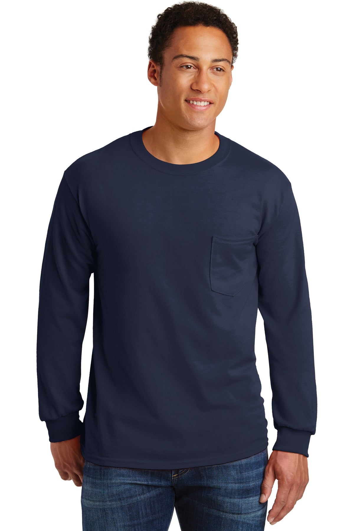 Gildan? - Ultra Cotton? 100% US Cotton Long Sleeve T-Shirt with Pocket. 2410