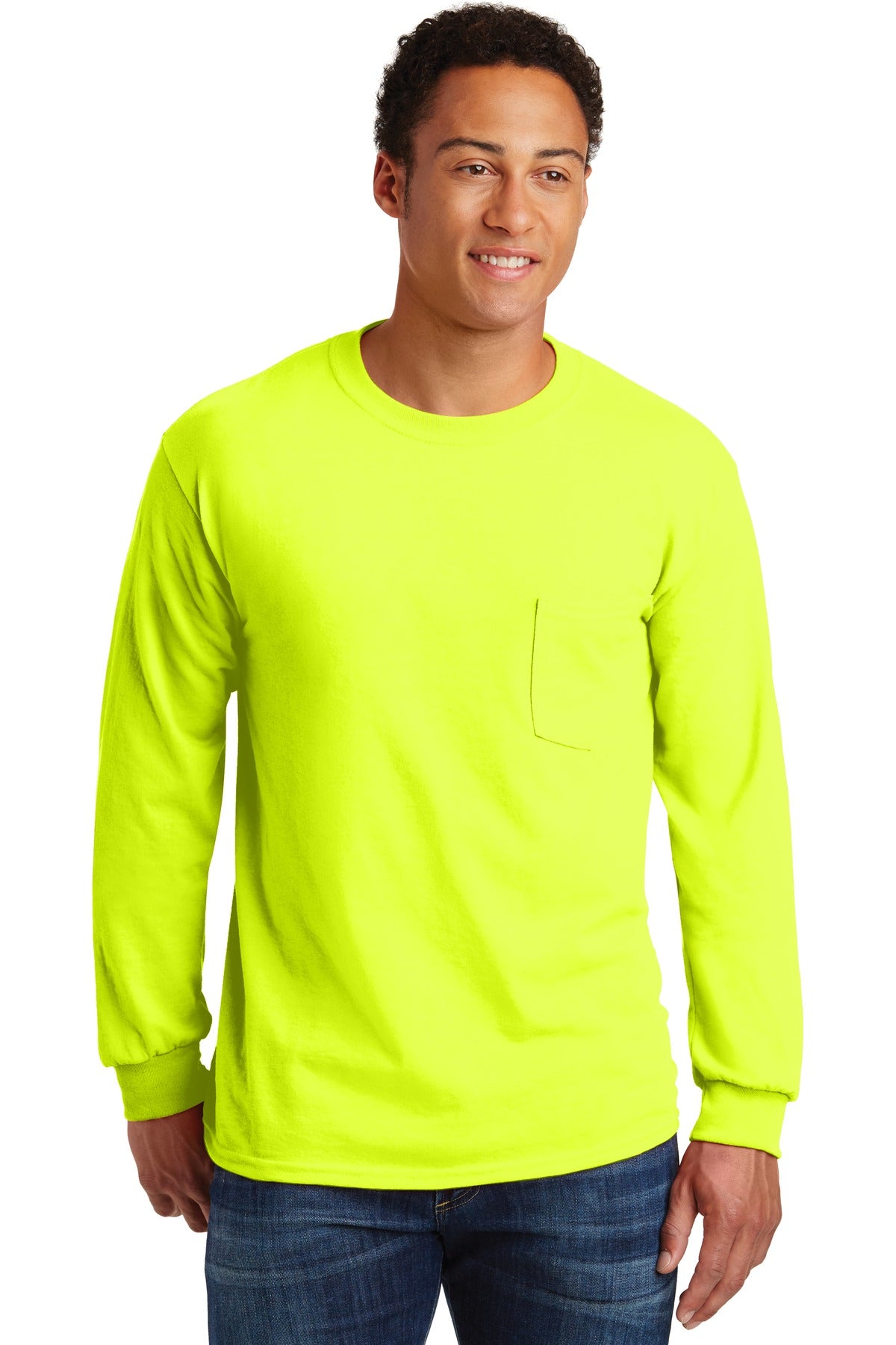 Gildan? - Ultra Cotton? 100% US Cotton Long Sleeve T-Shirt with Pocket. 2410