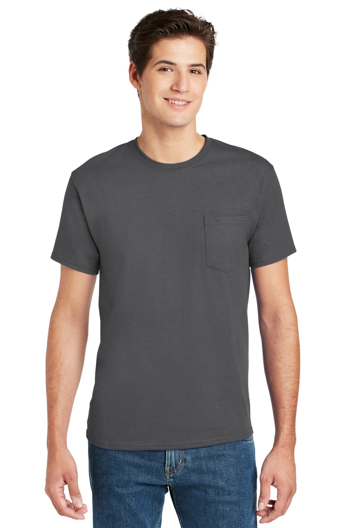 Hanes? - Authentic 100% Cotton T-Shirt with Pocket. 5590