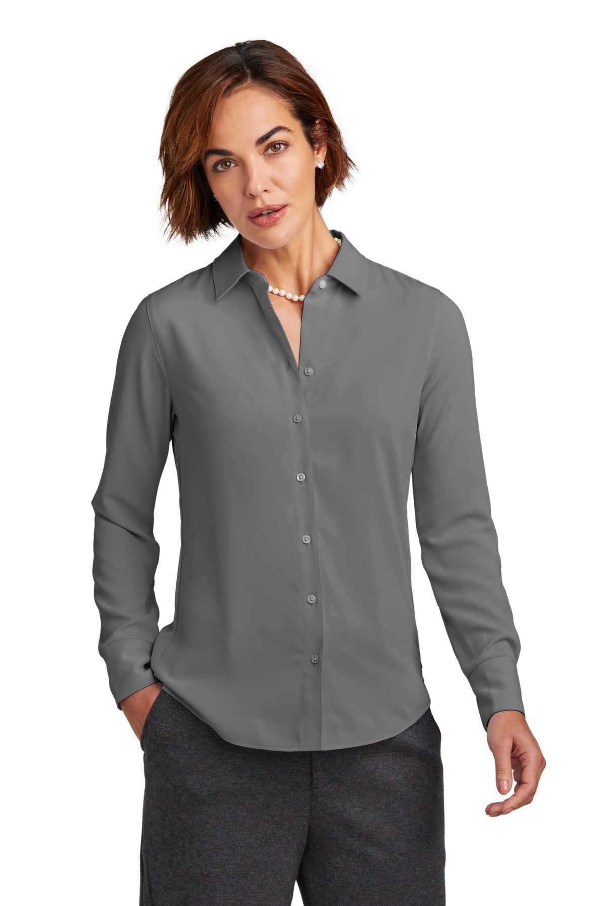 Brooks Brothers?? Women's Full-Button Satin Blouse BB18007