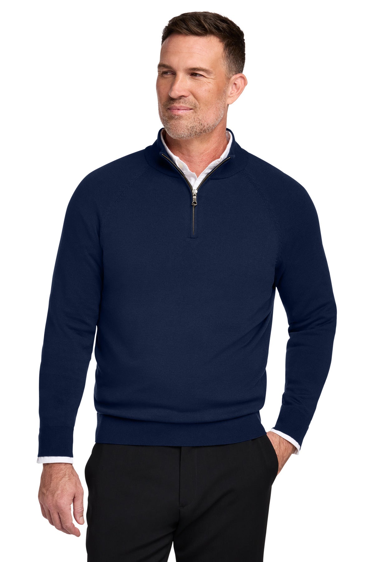 Brooks Brothers?? Cotton Stretch 1/4-Zip Sweater BB18402