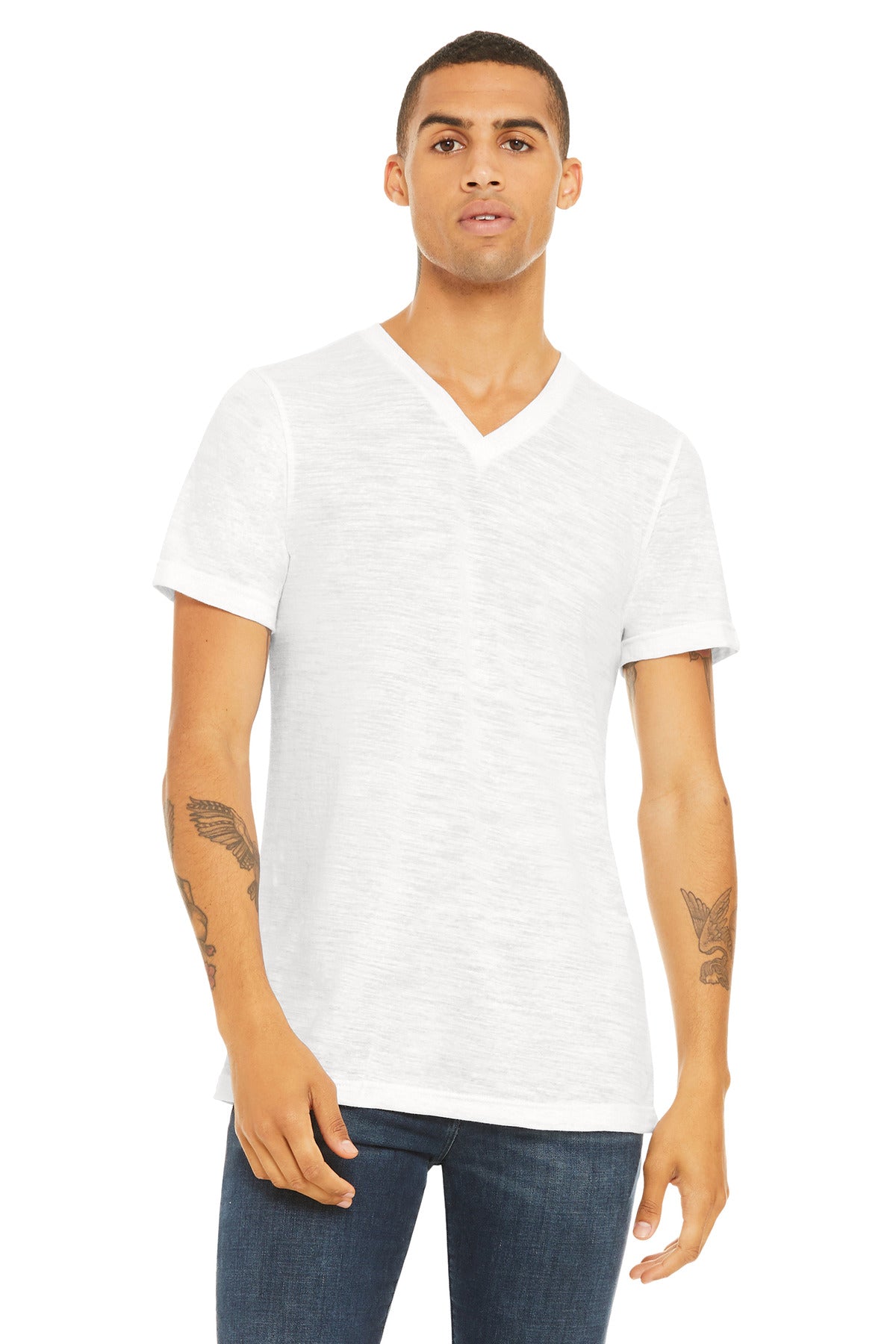 BELLA+CANVAS?? Unisex Textured Jersey V-Neck Tee BC3655