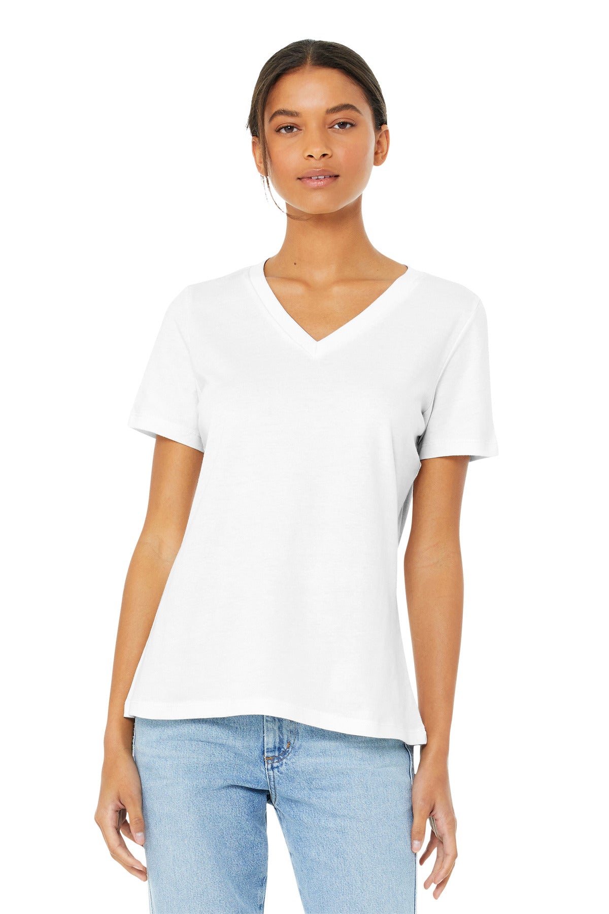 BELLA+CANVAS ?? Women's Relaxed Jersey Short Sleeve V-Neck Tee. BC6405