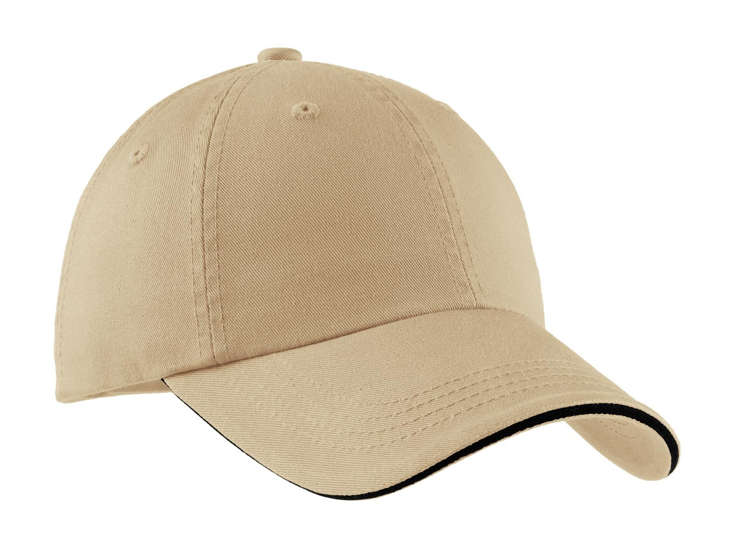 Port Authority?? Sandwich Bill Cap with Striped Closure. C830