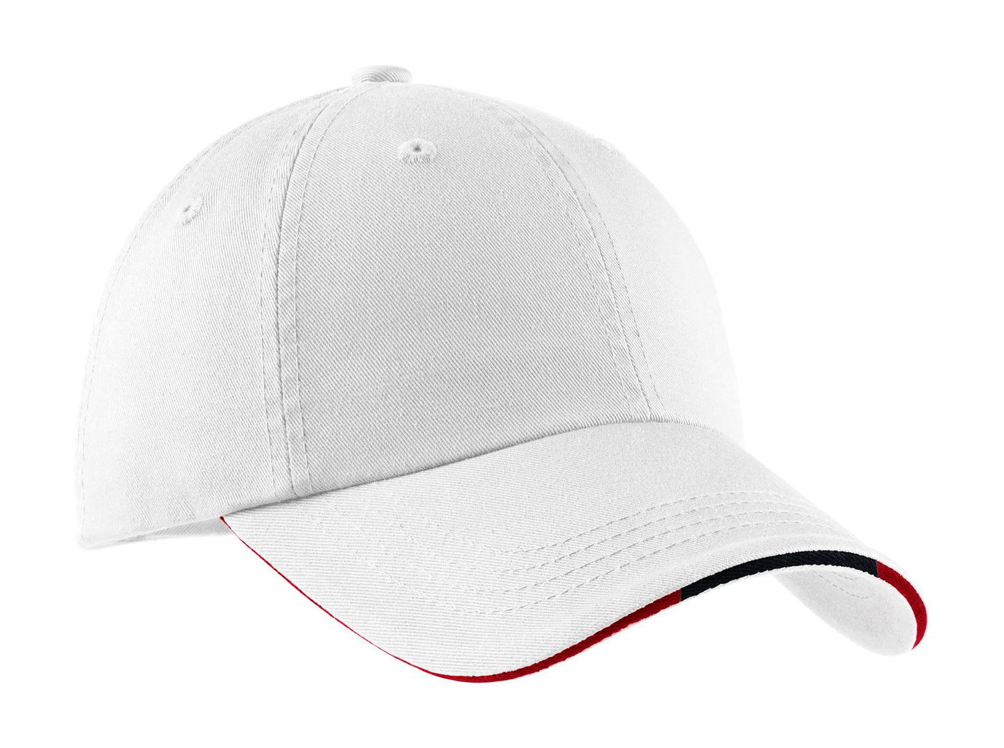 Port Authority? Sandwich Bill Cap with Striped Closure. C830