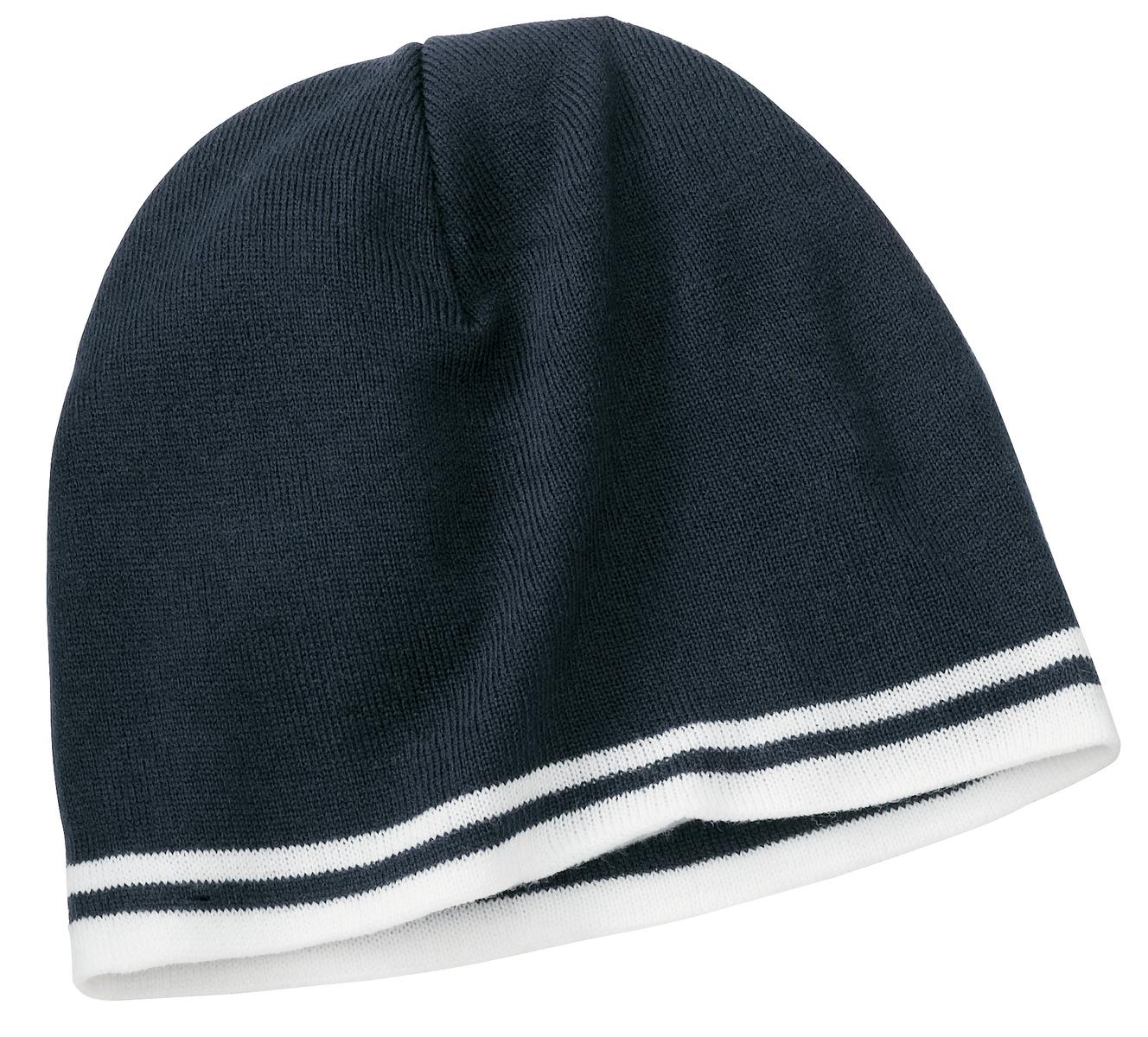 Port & Company? Fine Knit Skull Cap with Stripes. CP93