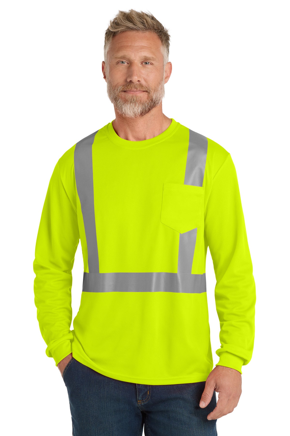 CornerStone ?? ANSI 107 Class 2 Mesh Long Sleeve Tee. CS201