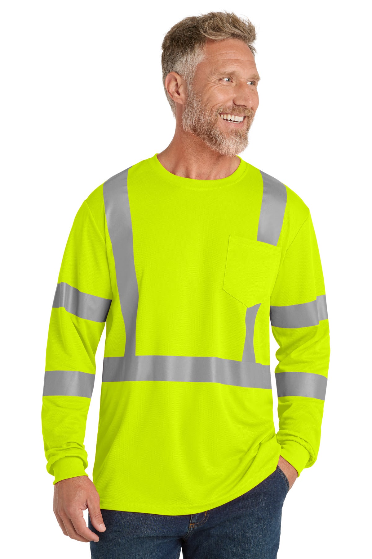 CornerStone ?? ANSI 107 Class 3 Mesh Long Sleeve Tee. CS203