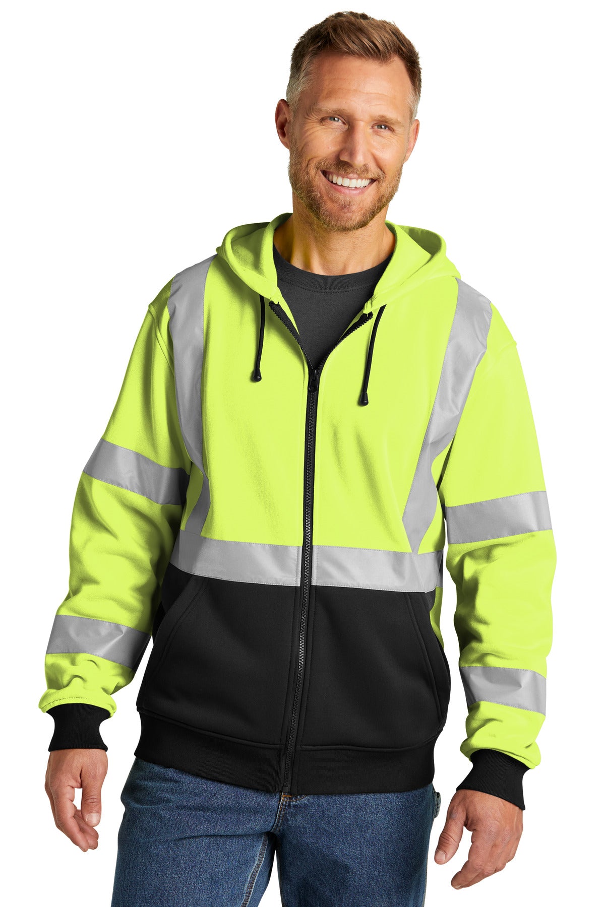 CornerStone?? A107 Class 3 Heavy-Duty Fleece Full-Zip Hoodie CSF300