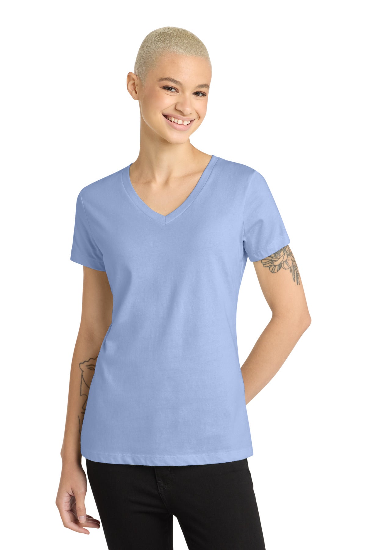 District® - Women's Perfect Weight® V-Neck Tee. DM1170L