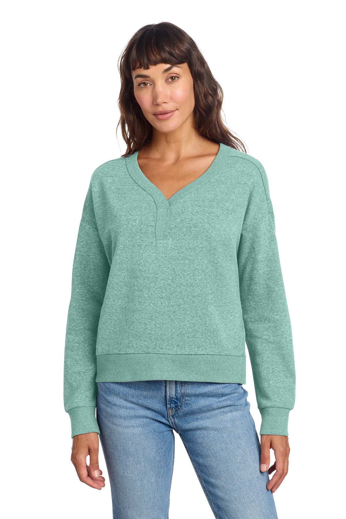 District?? Women's Perfect Tri?? Fleece V-Neck Sweatshirt DT1312