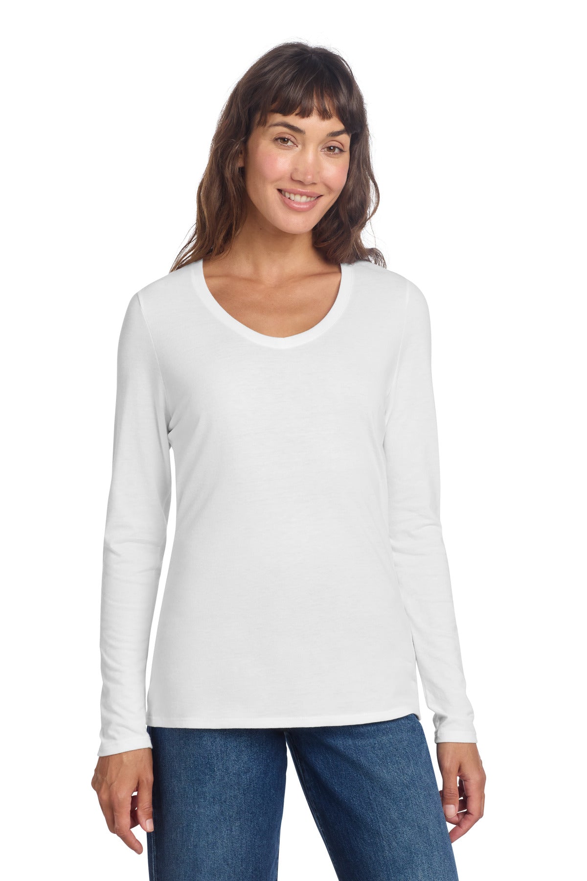 District?? Women's Perfect Tri?? Long Sleeve V-Neck Tee DT135