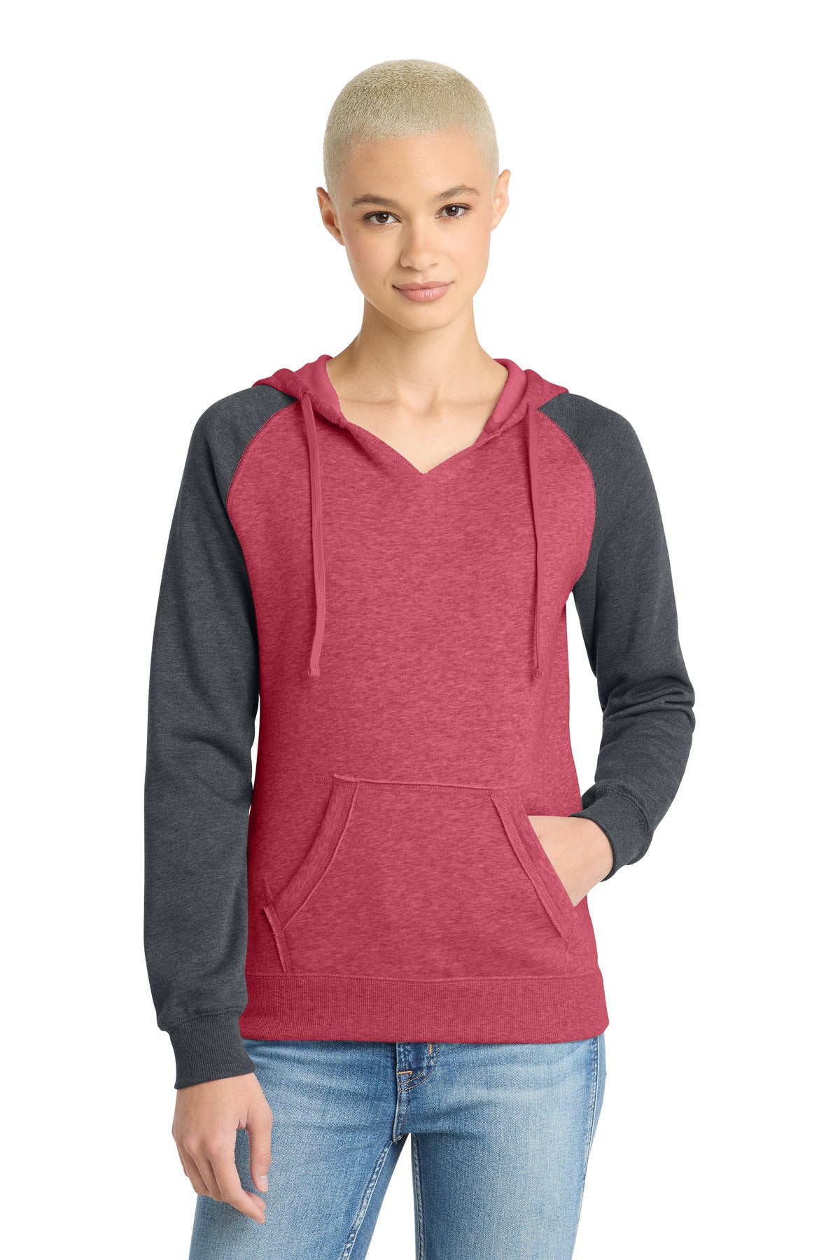 District?? Women's Lightweight Fleece Raglan Hoodie. DT296