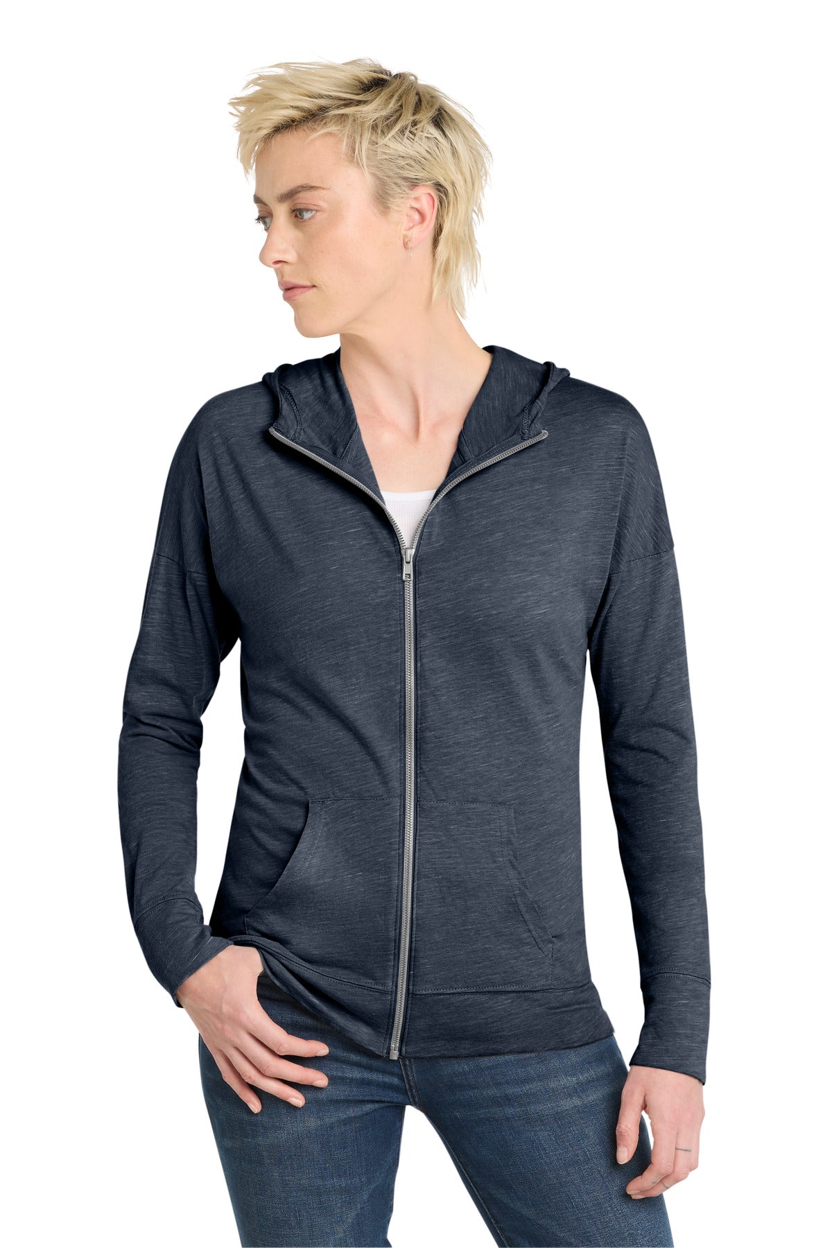 District ?? Women's Medal Full-Zip Hoodie. DT665