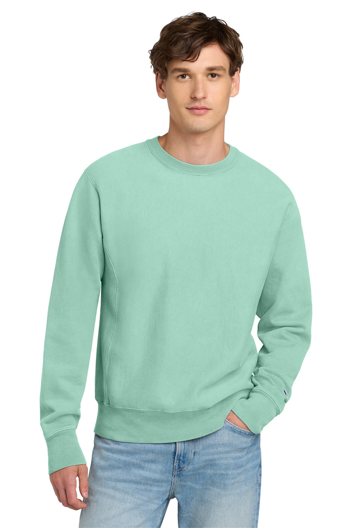 Champion ?? Reverse Weave ?? Garment-Dyed Crewneck Sweatshirt. GDS149