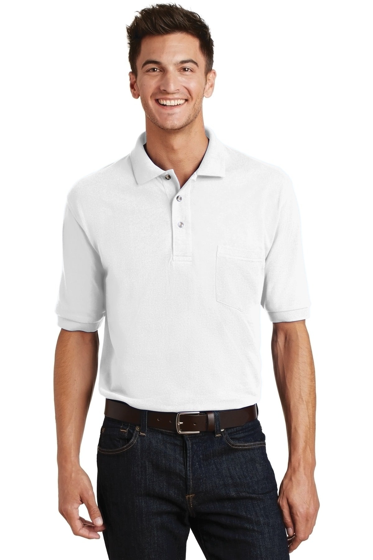 Port Authority?? Heavyweight Cotton Pique Polo with Pocket. K420P