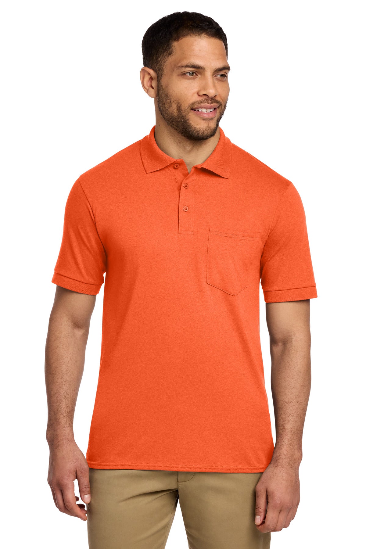 Port & CoŸ?? Core Blend Jersey Knit Pocket Polo. KP55P