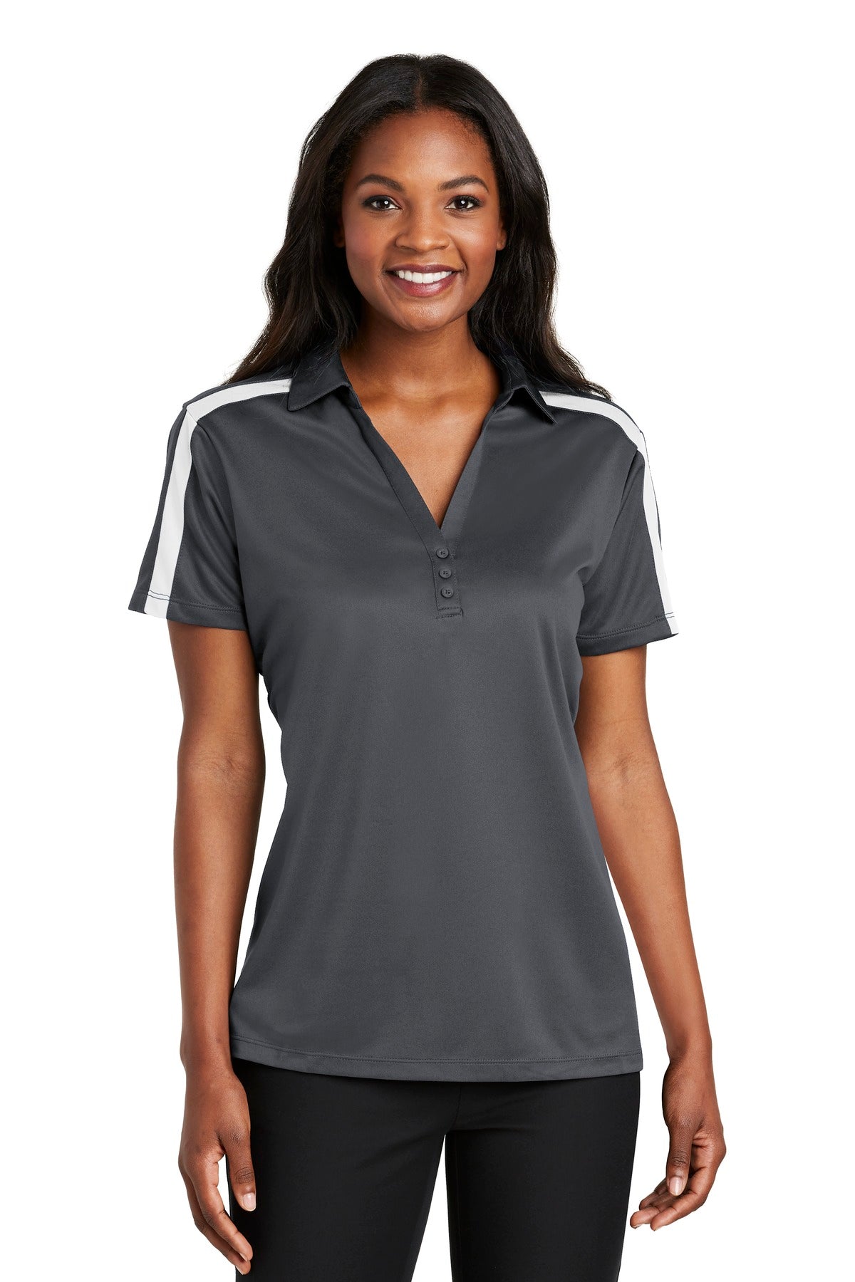 Port Authority?? Women's Silk TouchŸ?? Performance Colorblock Stripe Polo. L547