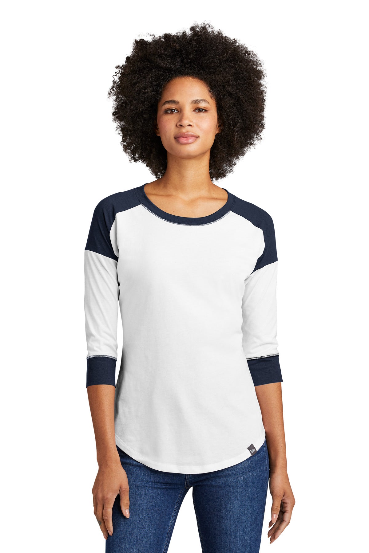 New Era ? Women's Heritage Blend 3/4-Sleeve Baseball Raglan Tee. LNEA104