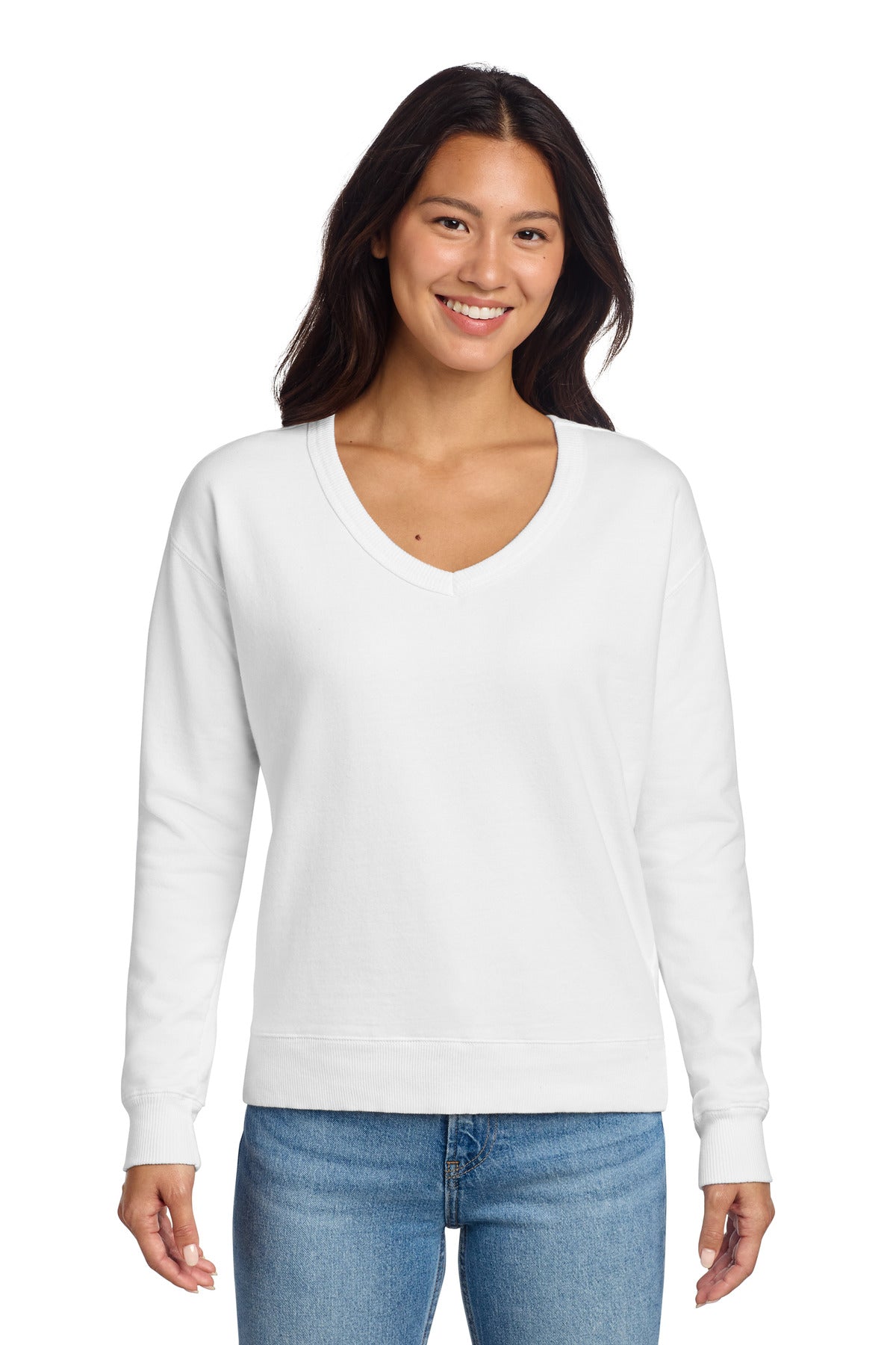 Port & CoŸ?? Women's Beach Wash?? Garment-Dyed V-Neck Sweatshirt LPC098V