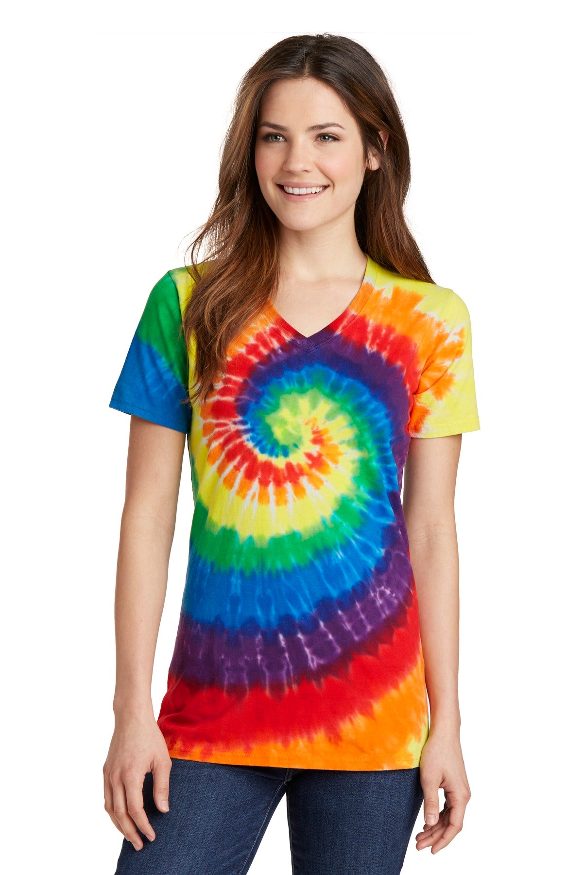 Port & Coâ„¢ Women's Tie-Dye V-Neck Tee. LPC147V