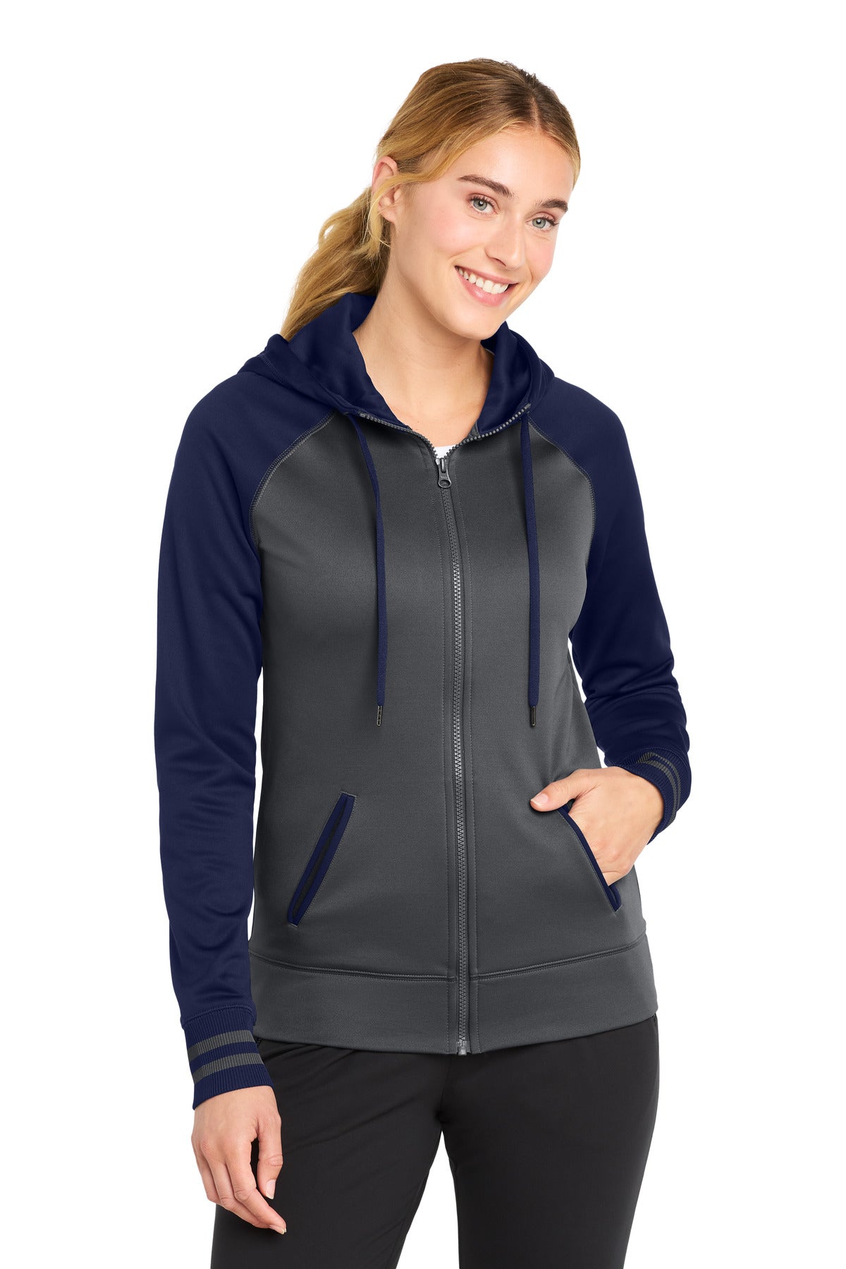 Sport-Tek?? Women's Sport-Wick?? Varsity Fleece Full-Zip Hooded Jacket. LST236