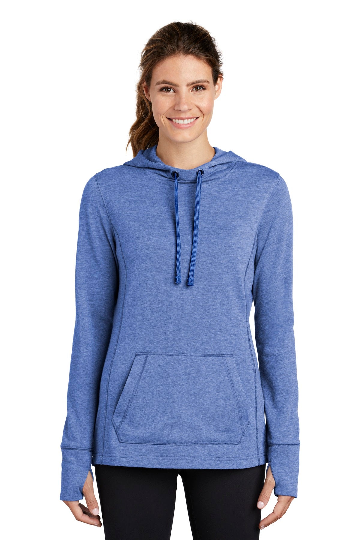 Sport-Tek ? Women's PosiCharge ? Tri-Blend Wicking Fleece Hooded Pullover. LST296