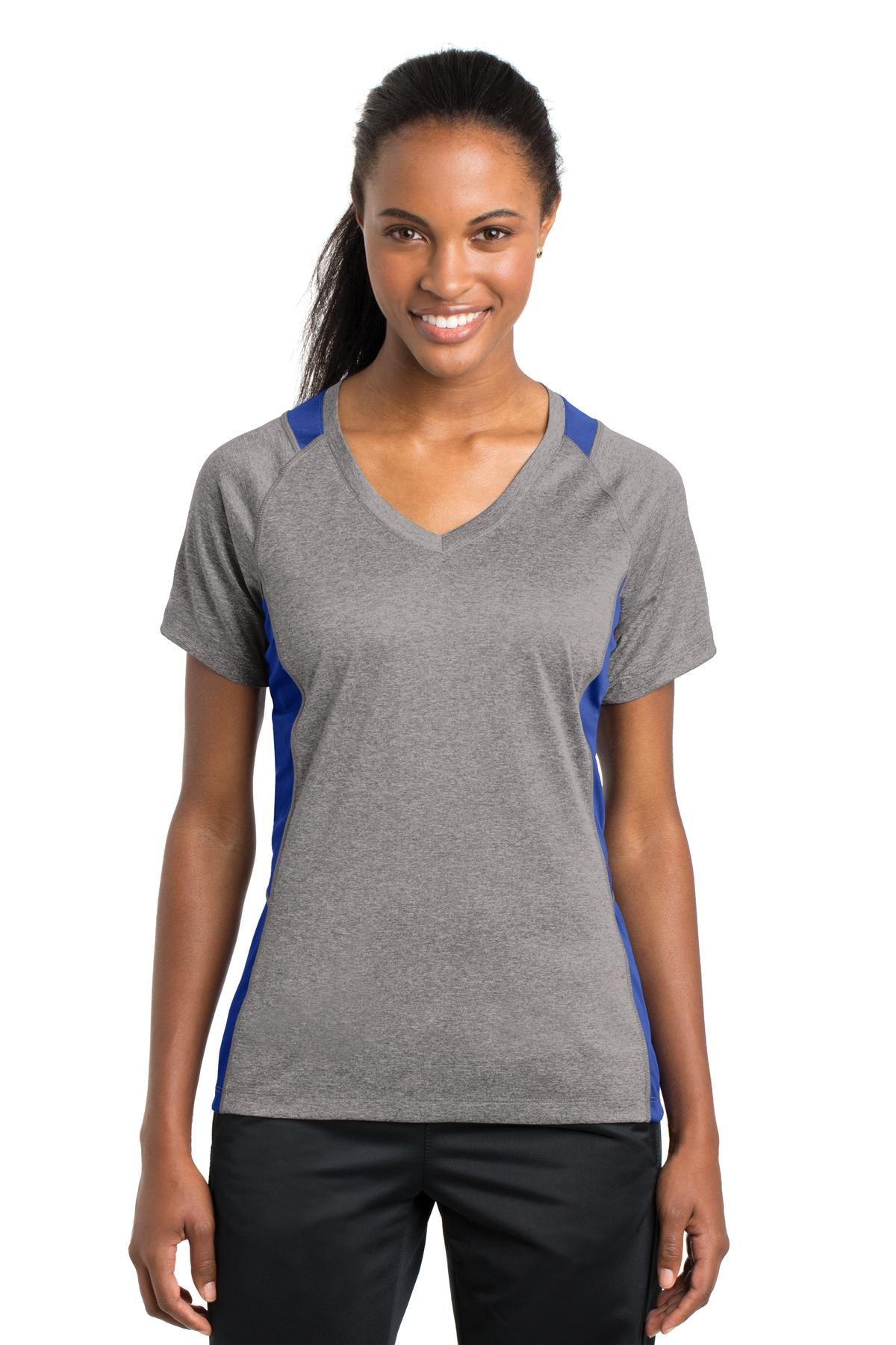 Sport-Tek? Women's Heather Colorblock Contender? V-Neck Tee. LST361