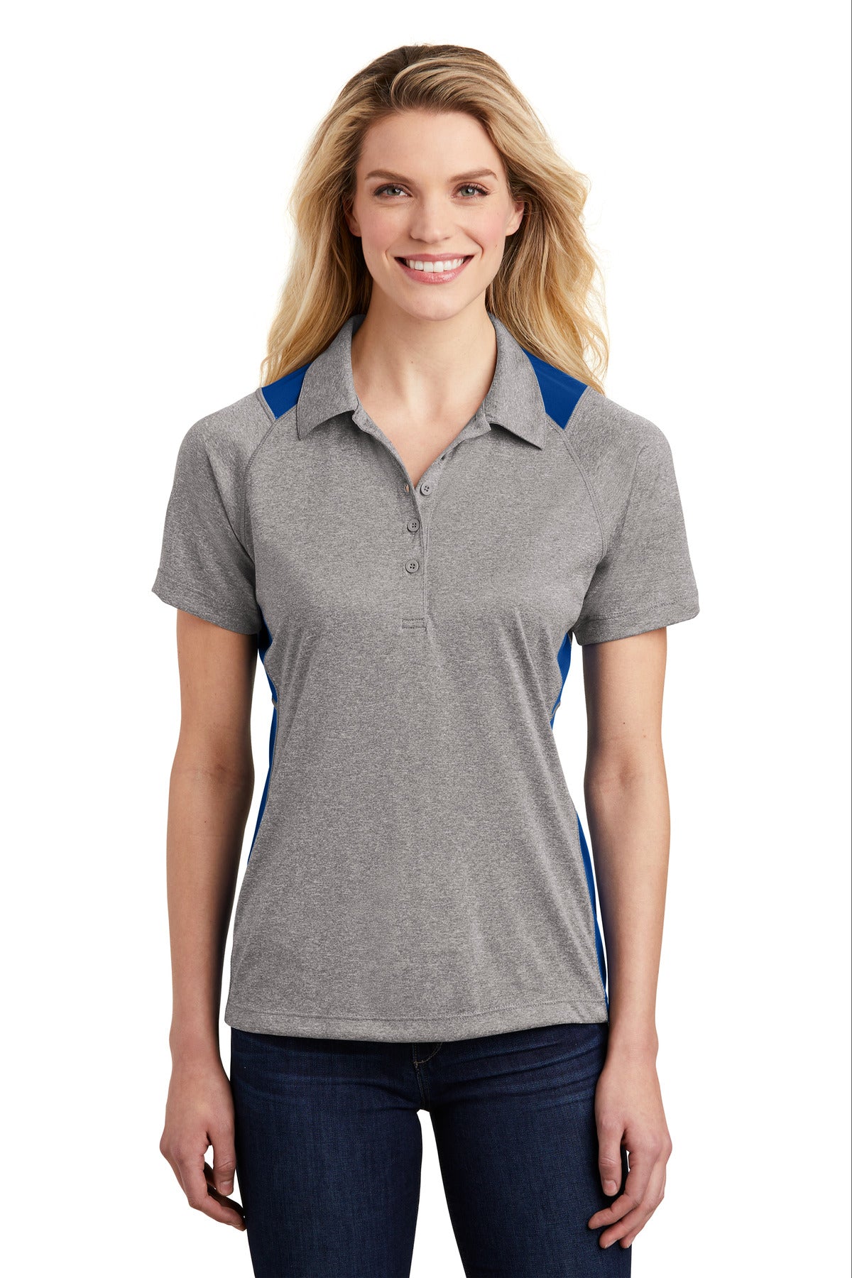 Sport-Tek? Women's Heather Colorblock Contender? Polo. LST665
