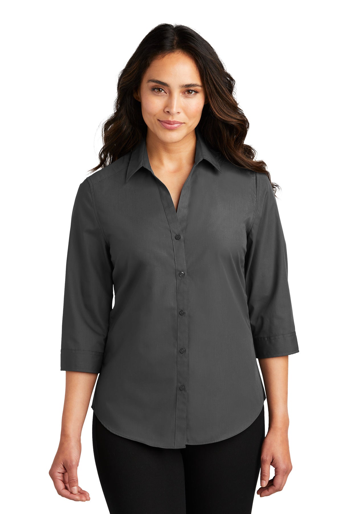 Port Authority? Women's 3/4-Sleeve Carefree Poplin Shirt. LW102