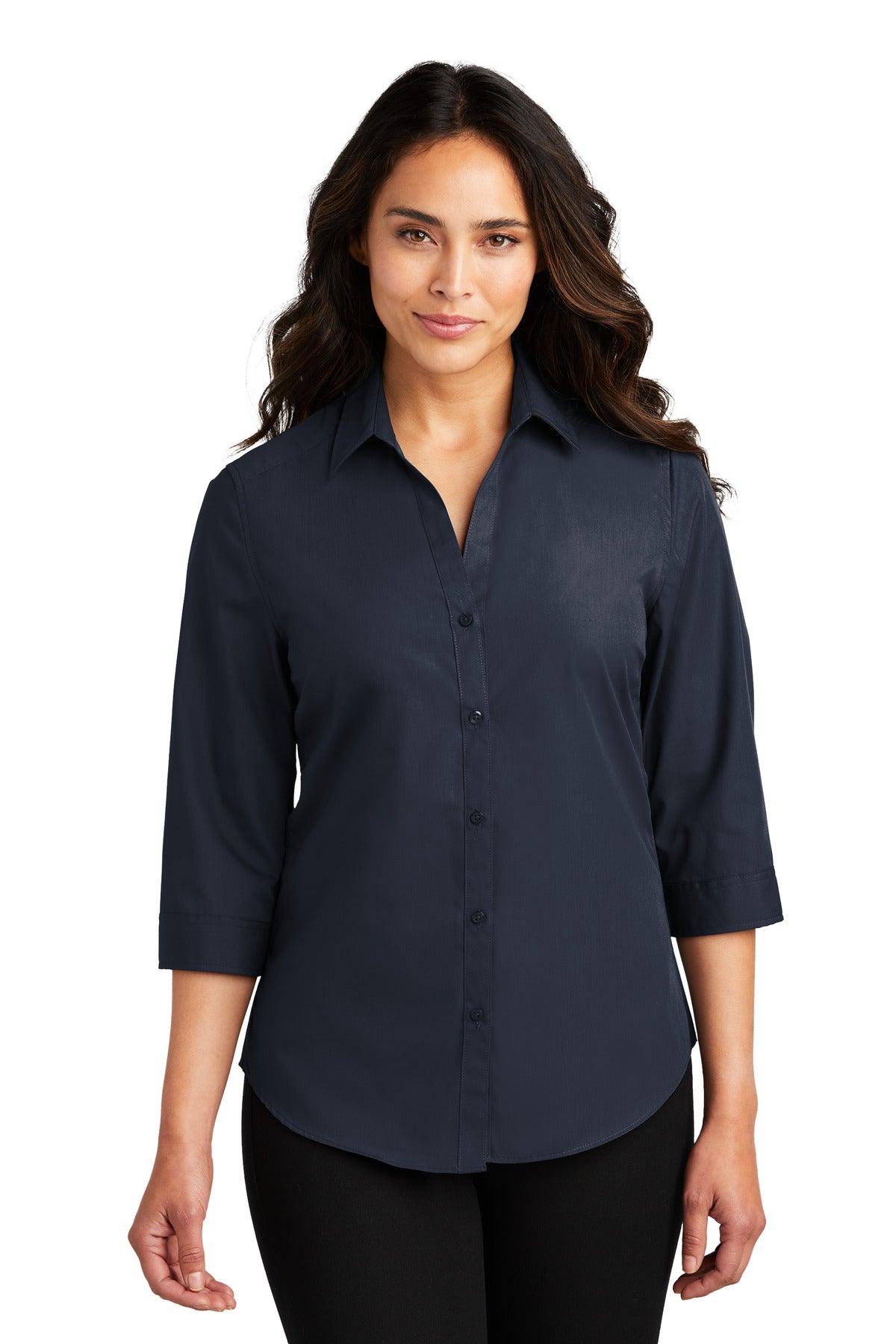 Port Authority? Women's 3/4-Sleeve Carefree Poplin Shirt. LW102