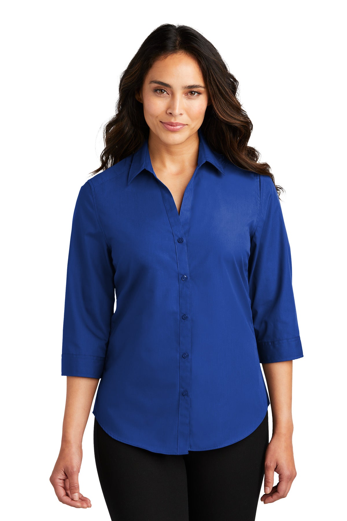Port Authority? Women's 3/4-Sleeve Carefree Poplin Shirt. LW102
