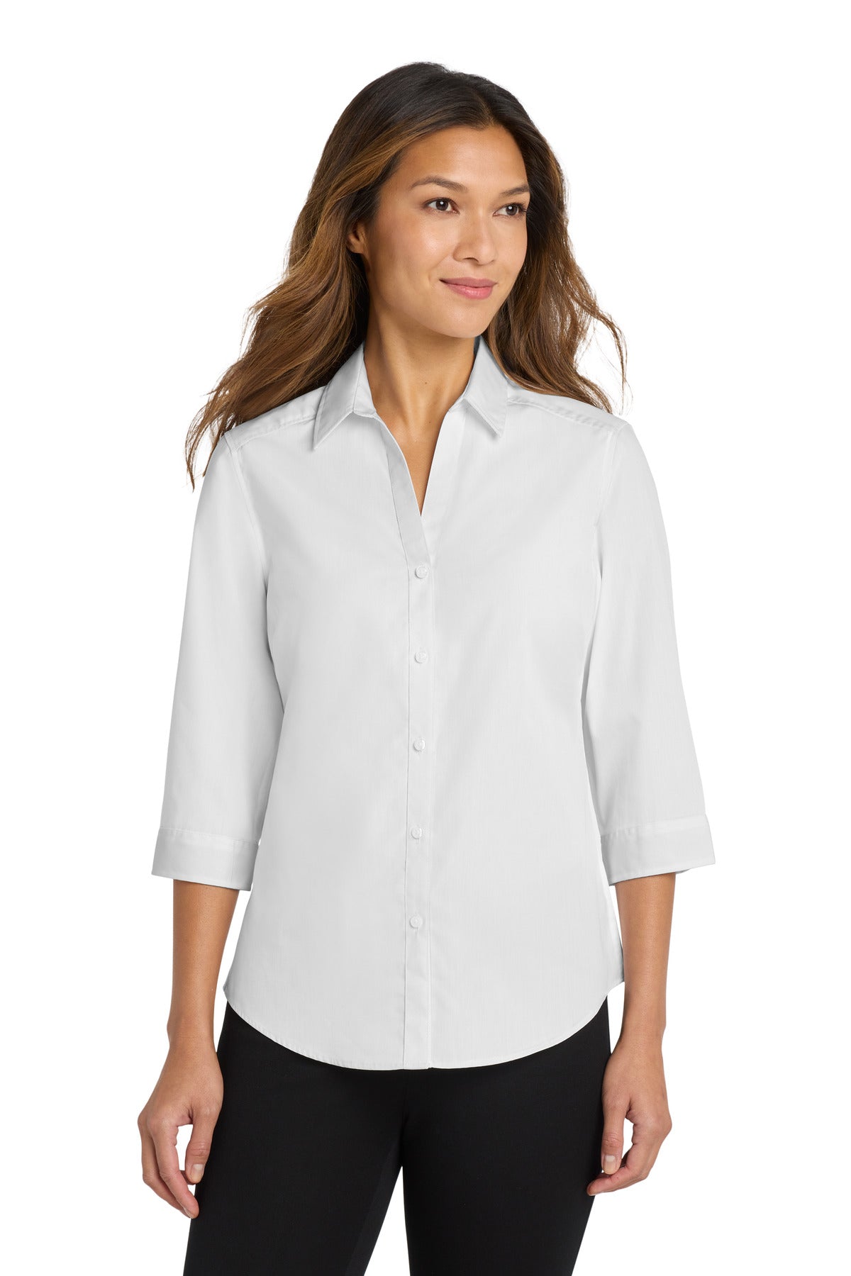 Port Authority?? Women's 3/4-Sleeve Carefree Poplin Shirt. LW102