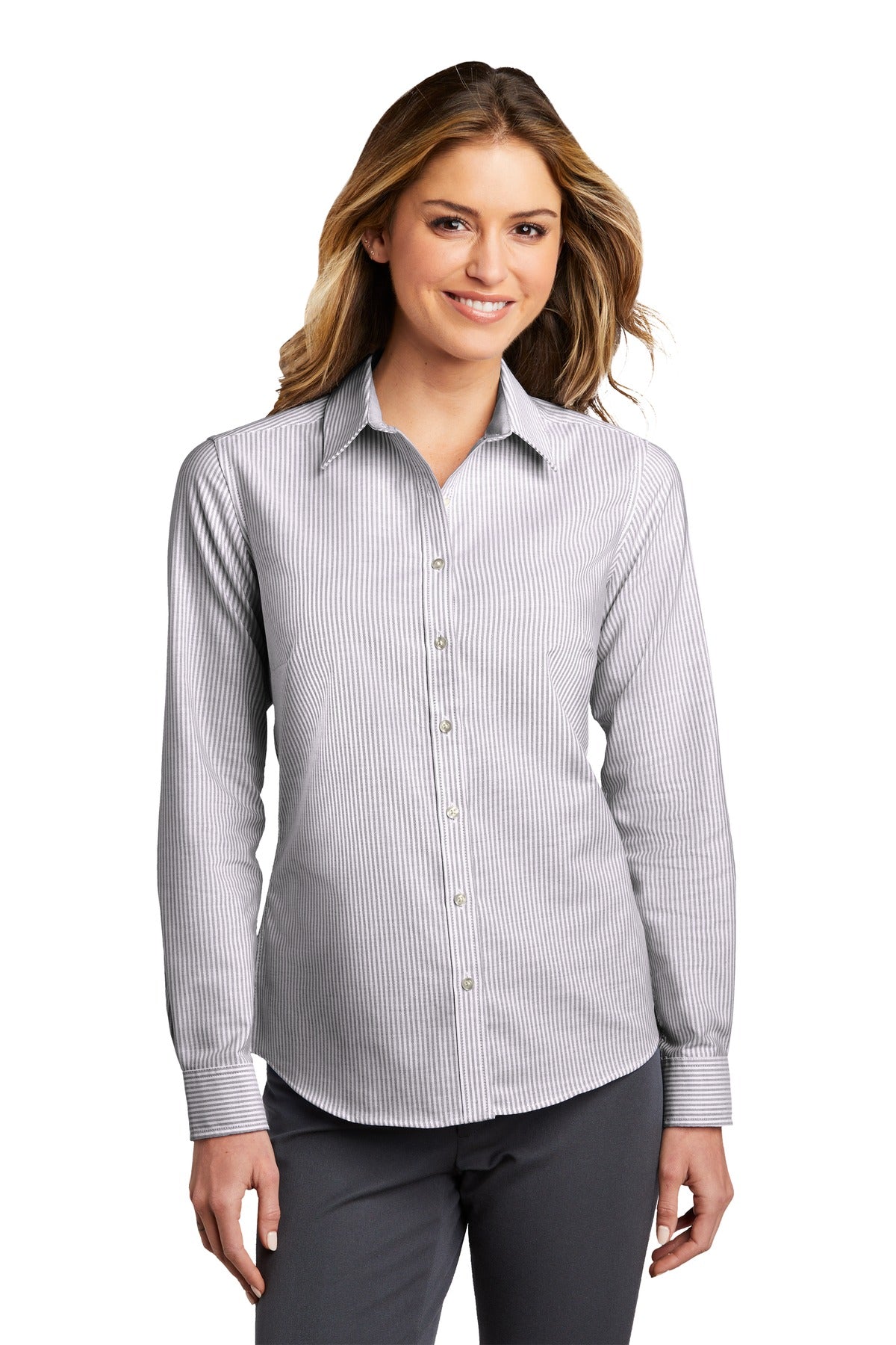 Port Authority ? Women's SuperPro ? Oxford Stripe Shirt. LW657