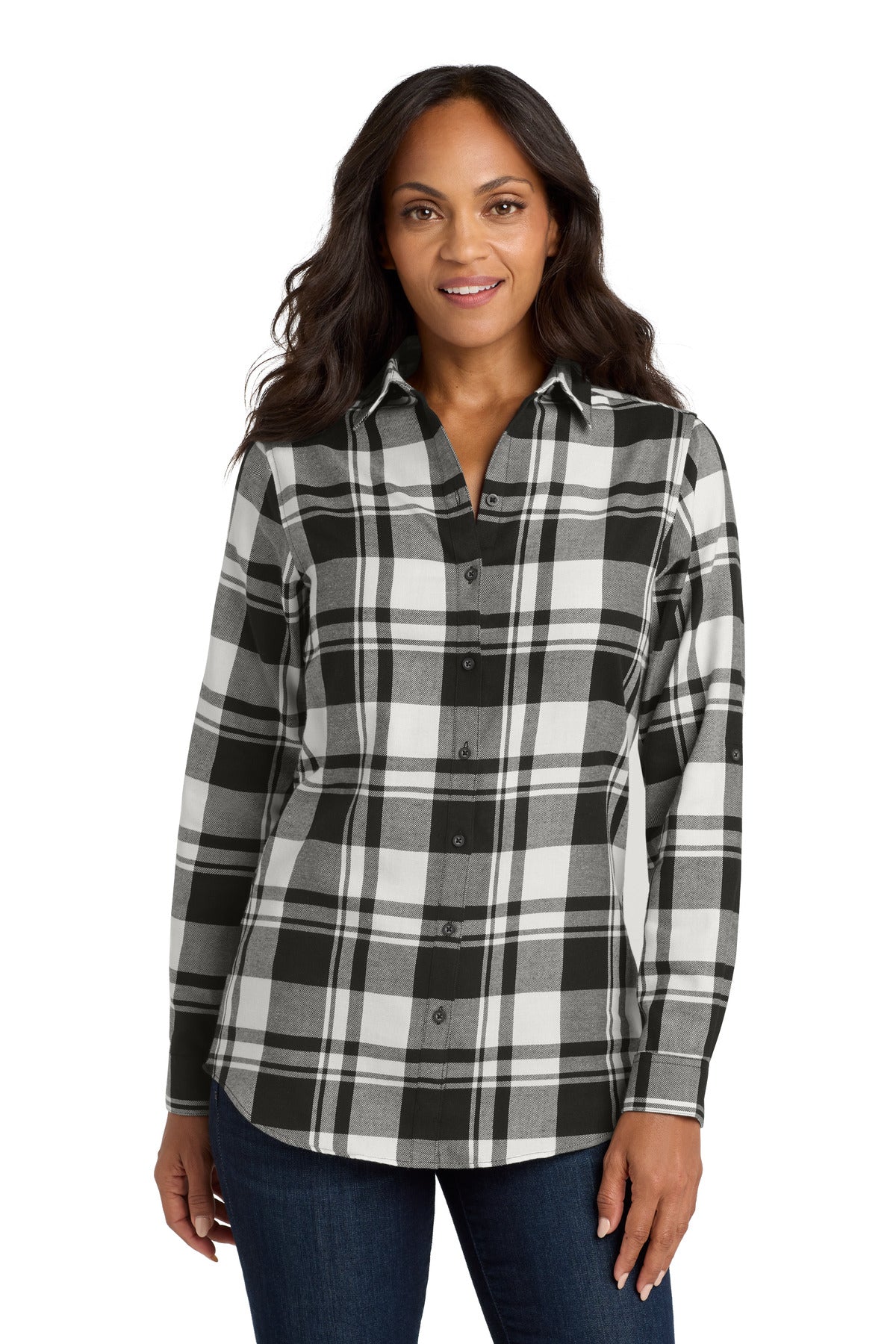 Port Authority® Women's Plaid Flannel Tunic . LW668