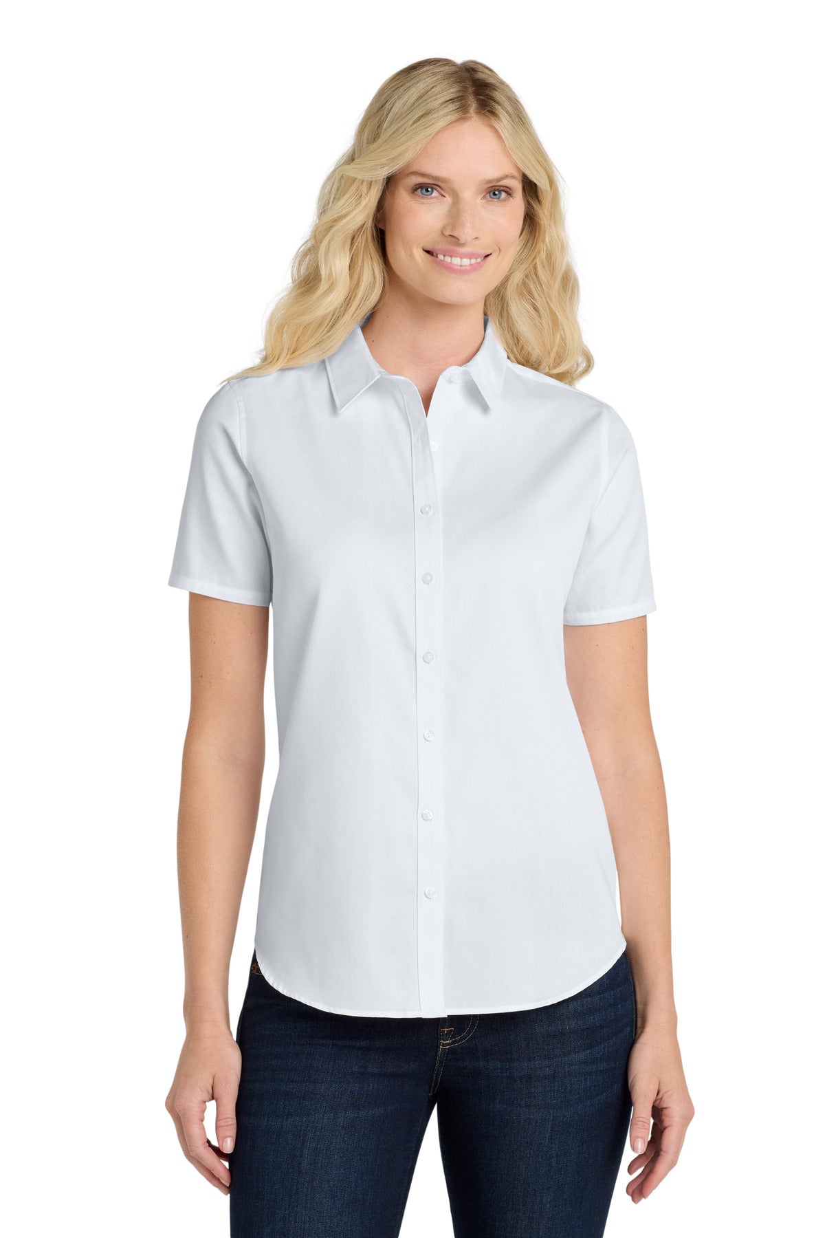 Port Authority® Women's Short Sleeve SuperPro React™Twill Shirt. LW809