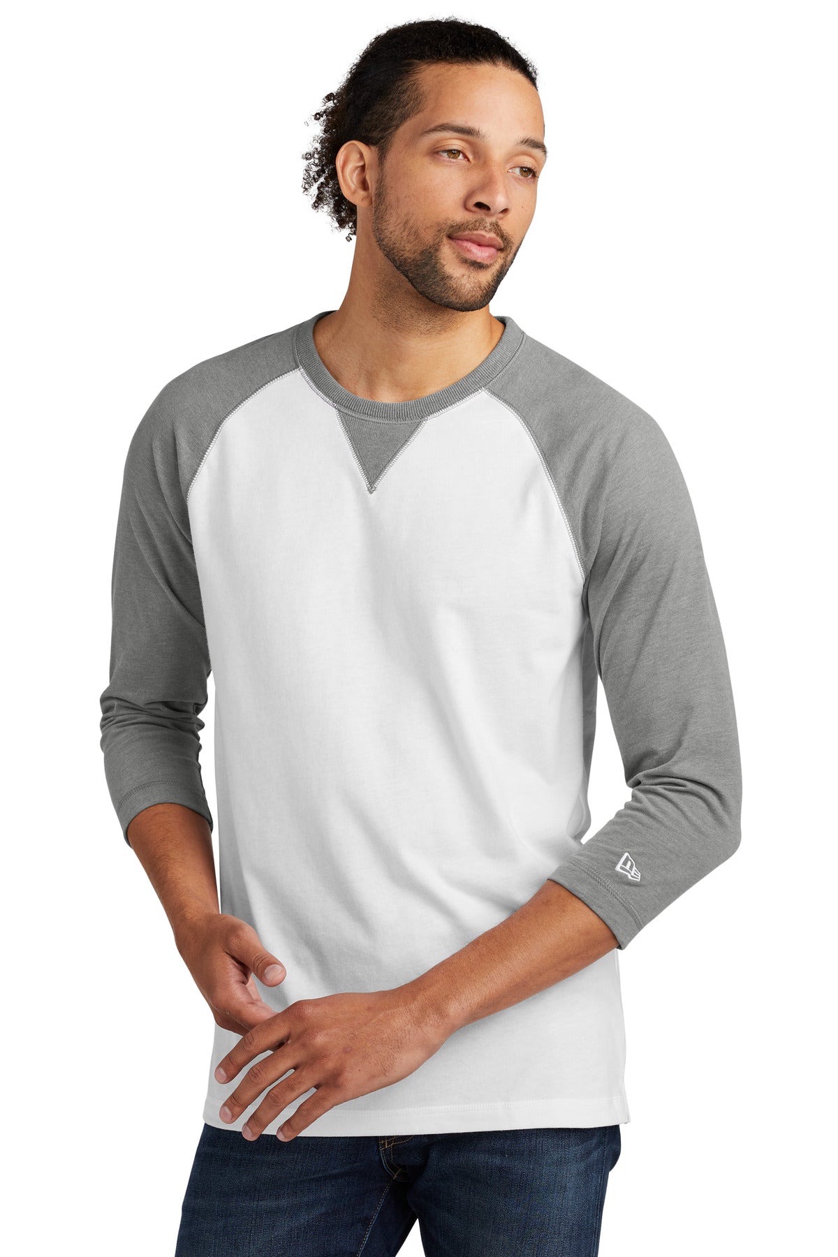 New Era ? Sueded Cotton Blend 3/4-Sleeve Baseball Raglan Tee. NEA121