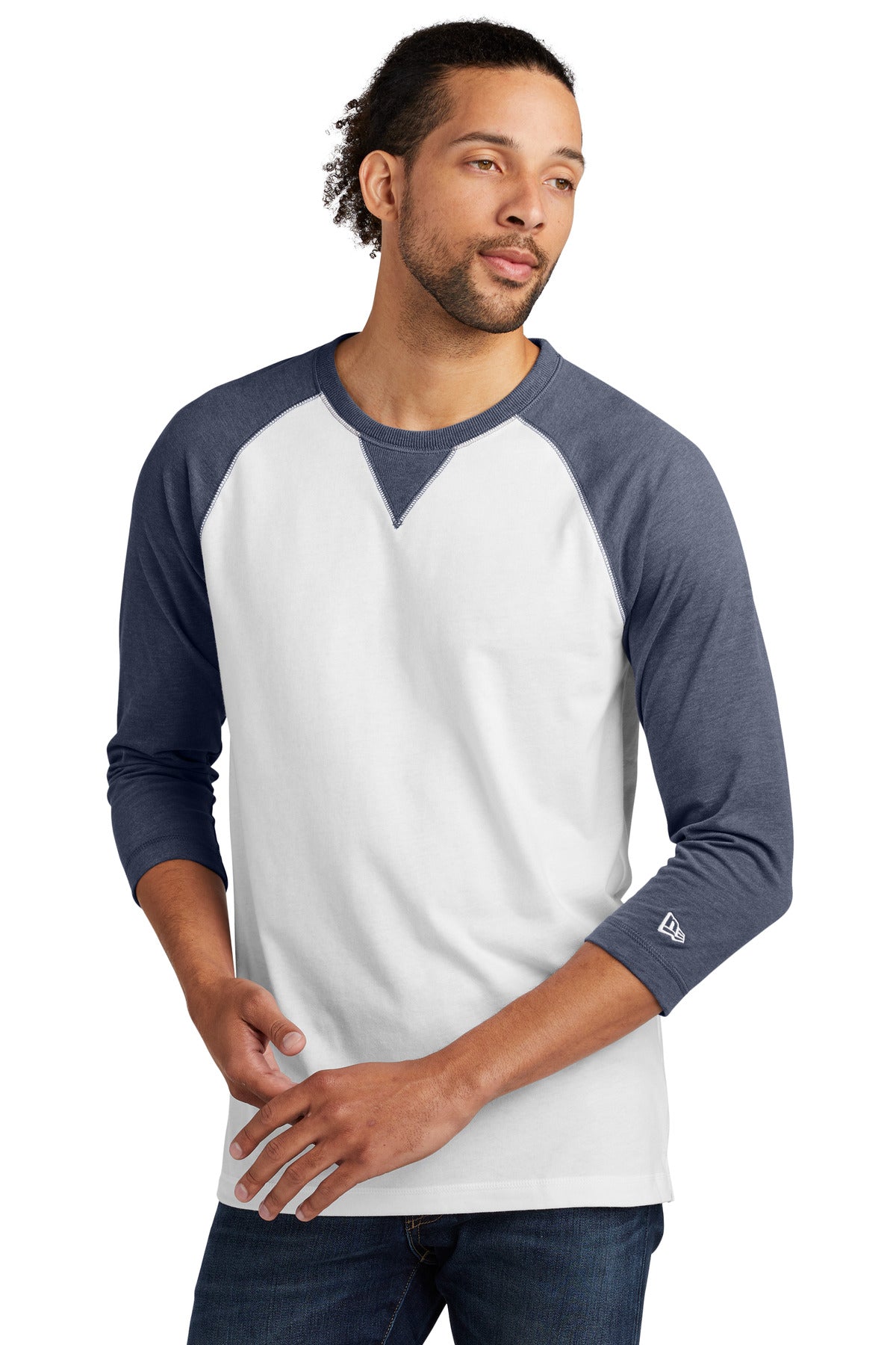 New Era ? Sueded Cotton Blend 3/4-Sleeve Baseball Raglan Tee. NEA121