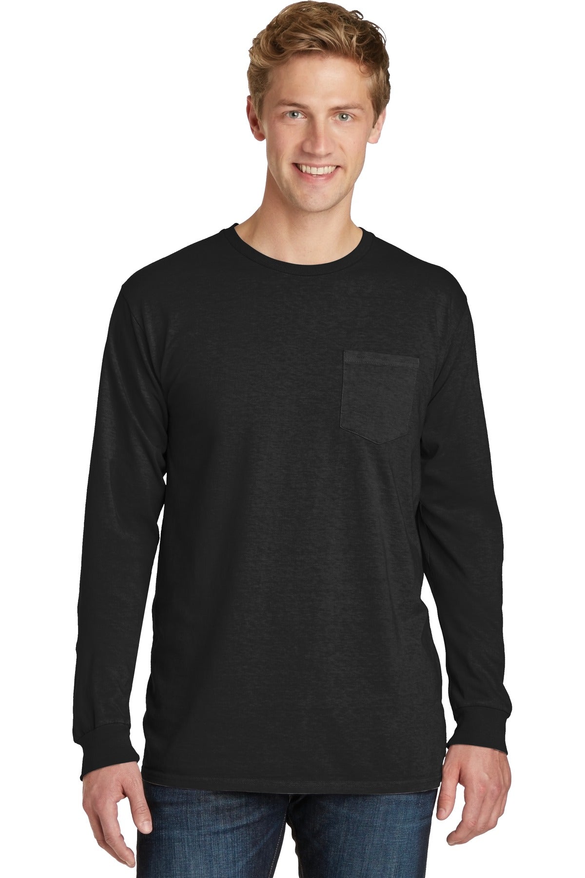 Port & Company? Beach Wash? Garment-Dyed Long Sleeve Pocket Tee PC099LSP