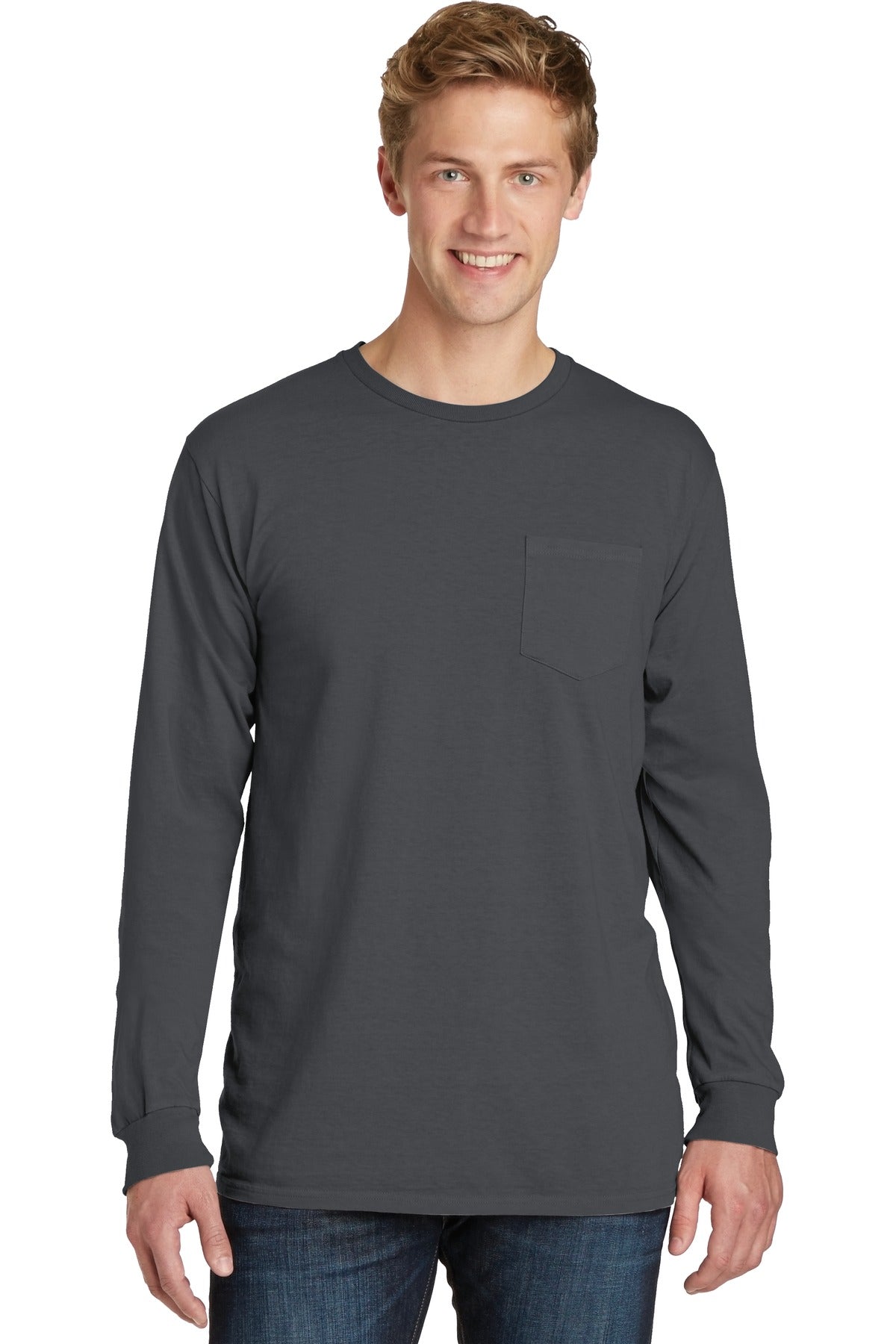 Port & Company? Beach Wash? Garment-Dyed Long Sleeve Pocket Tee PC099LSP