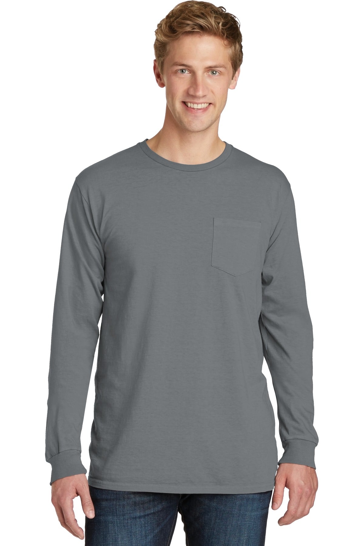 Port & Company? Beach Wash? Garment-Dyed Long Sleeve Pocket Tee PC099LSP