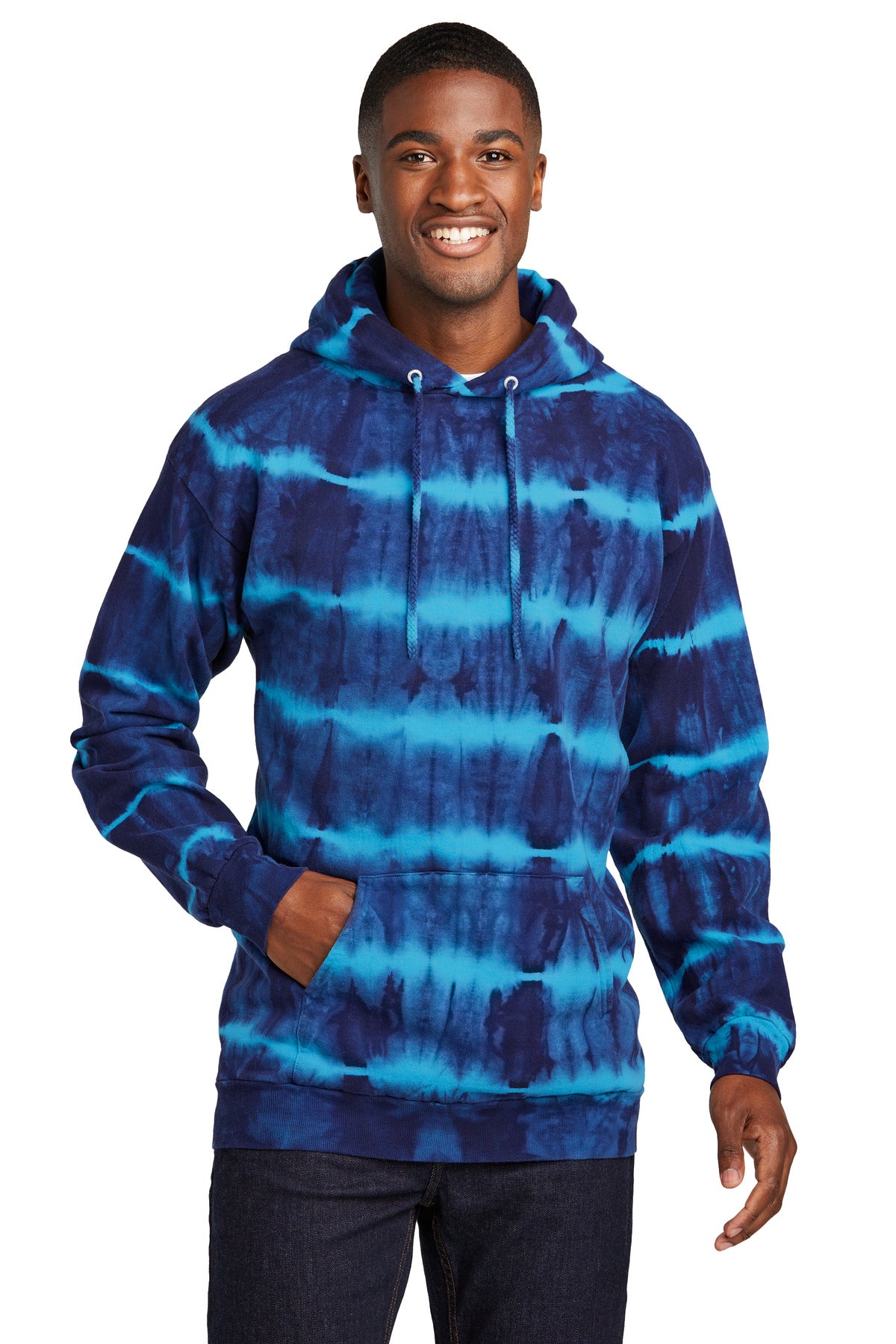 Port & Coƒ?› Allover Stripe Tie-Dye Fleece PC143