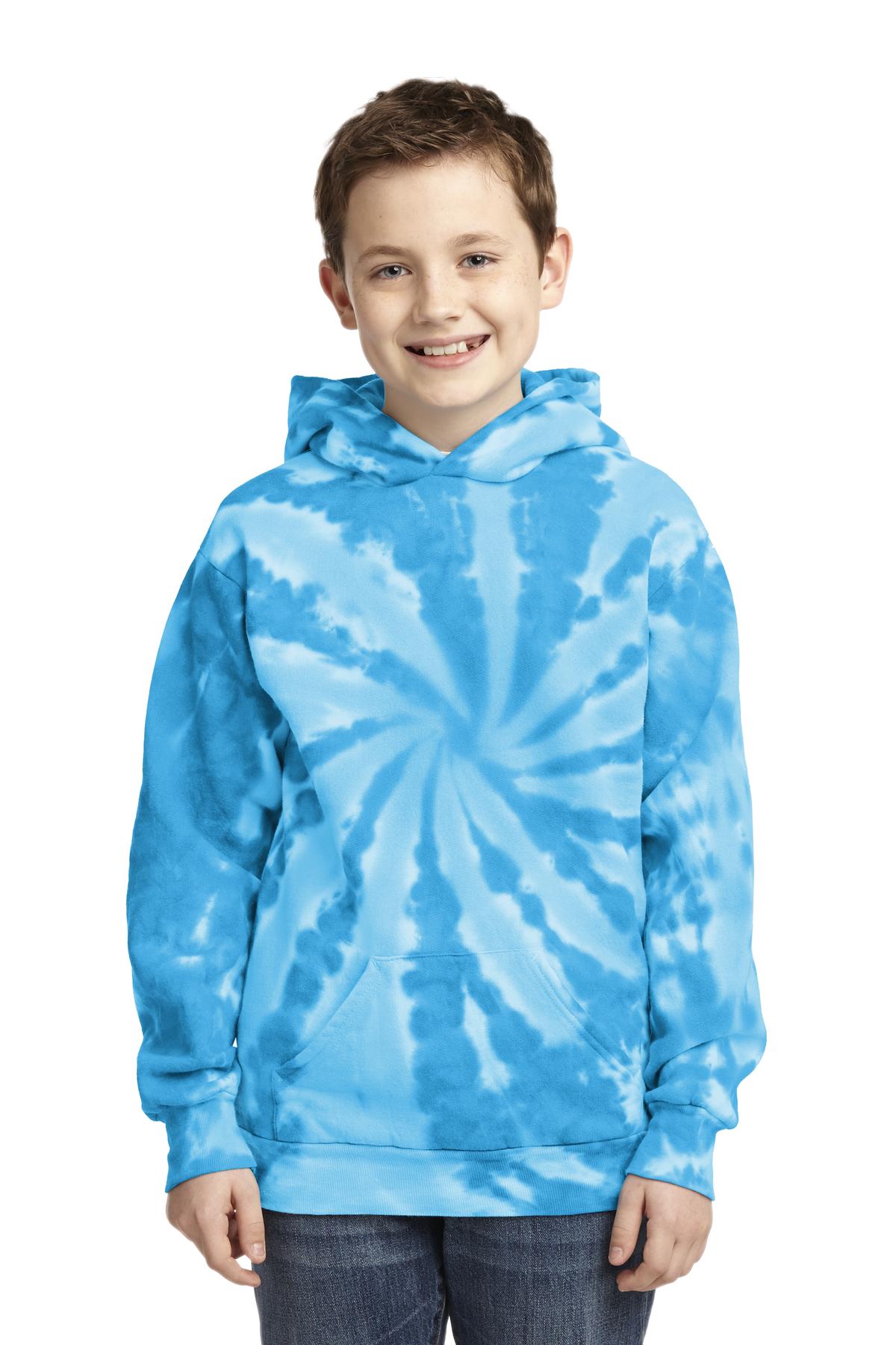 Port & Coâ„¢ Youth Tie-Dye Pullover Hooded Sweatshirt. PC146Y