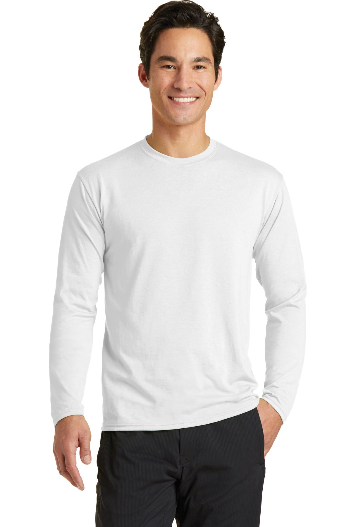 Port & Coâ„¢ Long Sleeve Performance Blend Tee. PC381LS