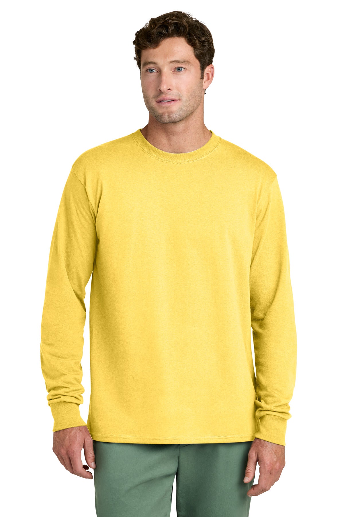 Port & Coƒ?› Long Sleeve Core Cotton Tee. PC54LS