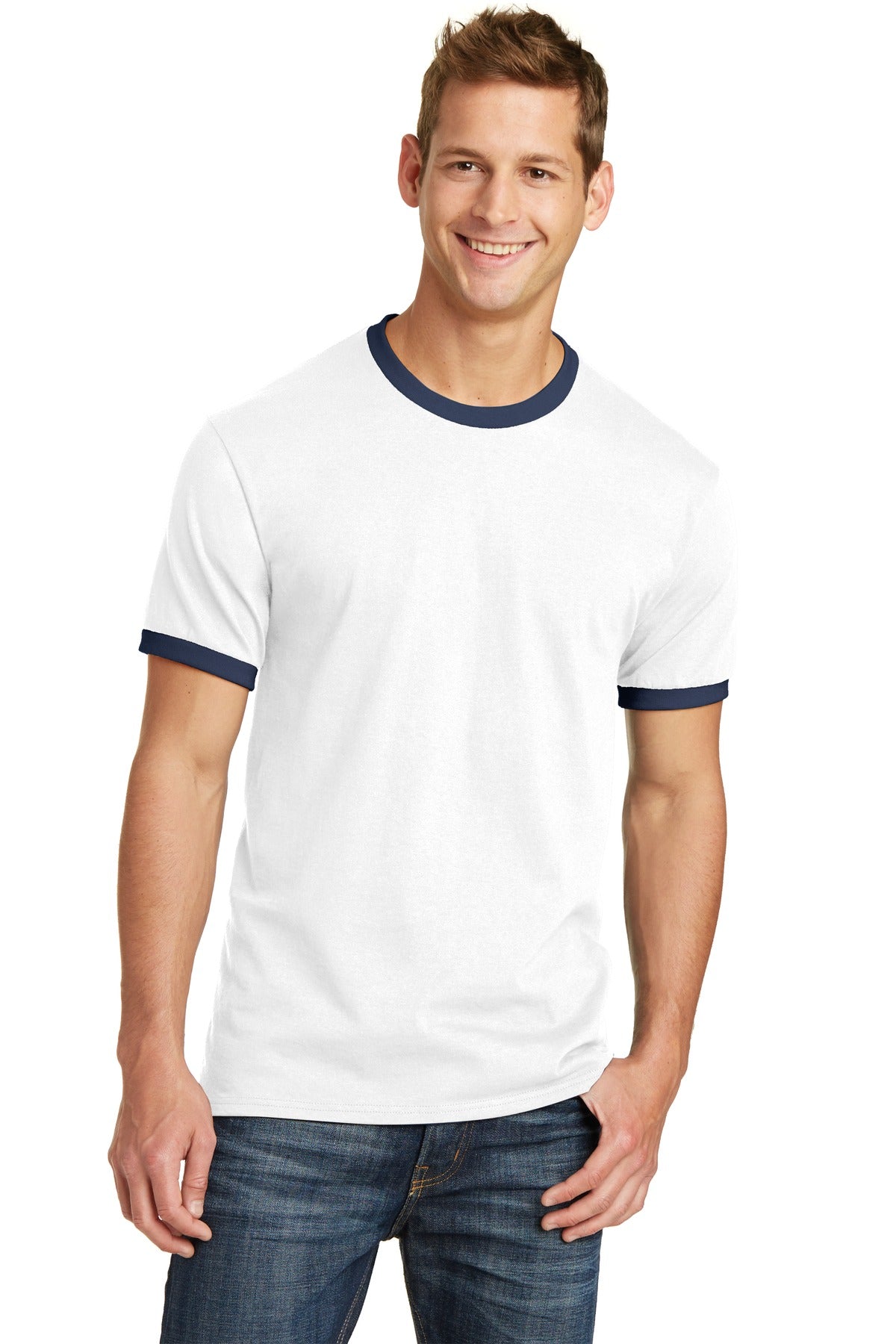 Port & Company? Core Cotton Ringer Tee. PC54R