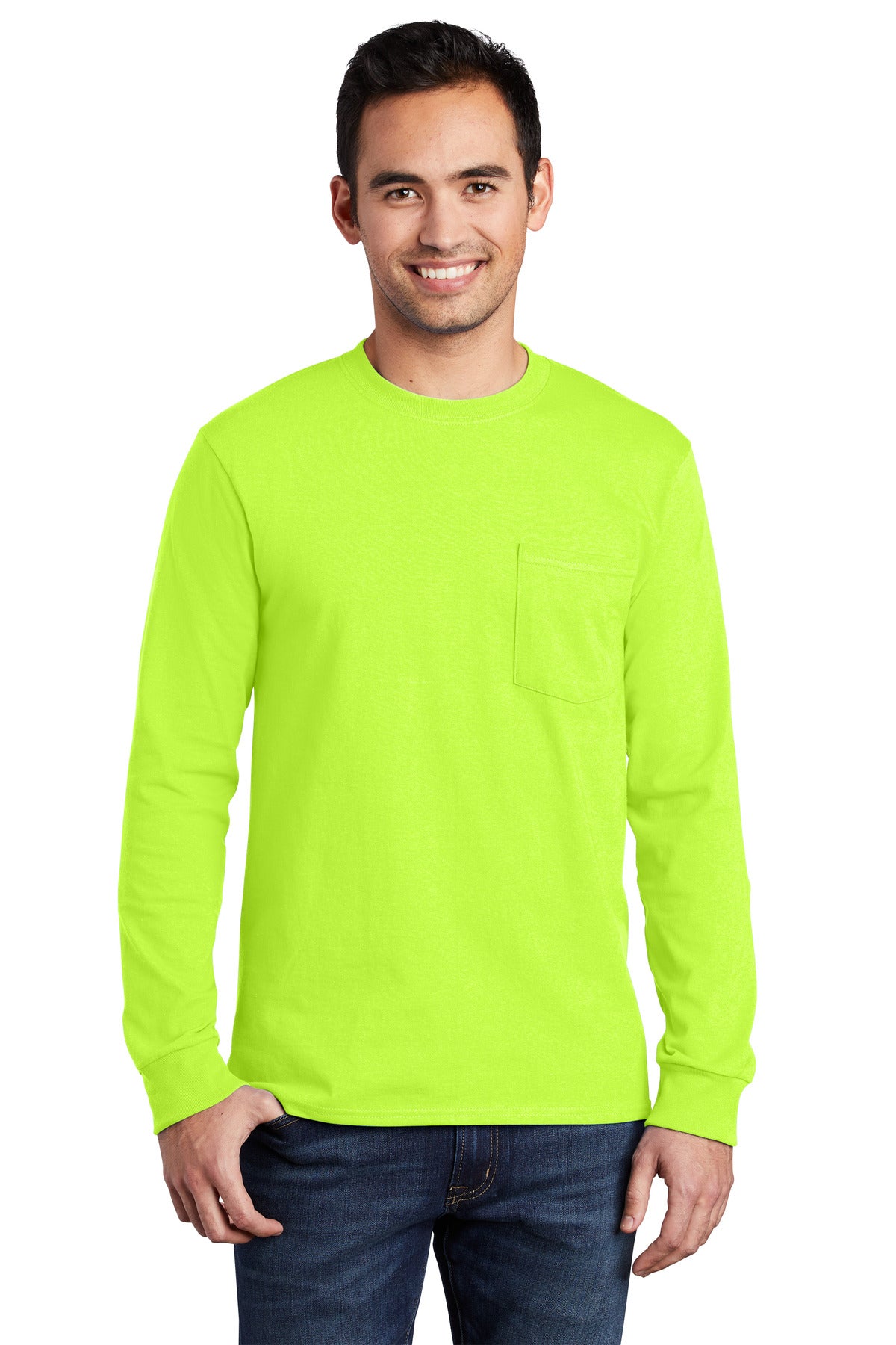 Port & Company? - Long Sleeve Essential Pocket Tee. PC61LSP