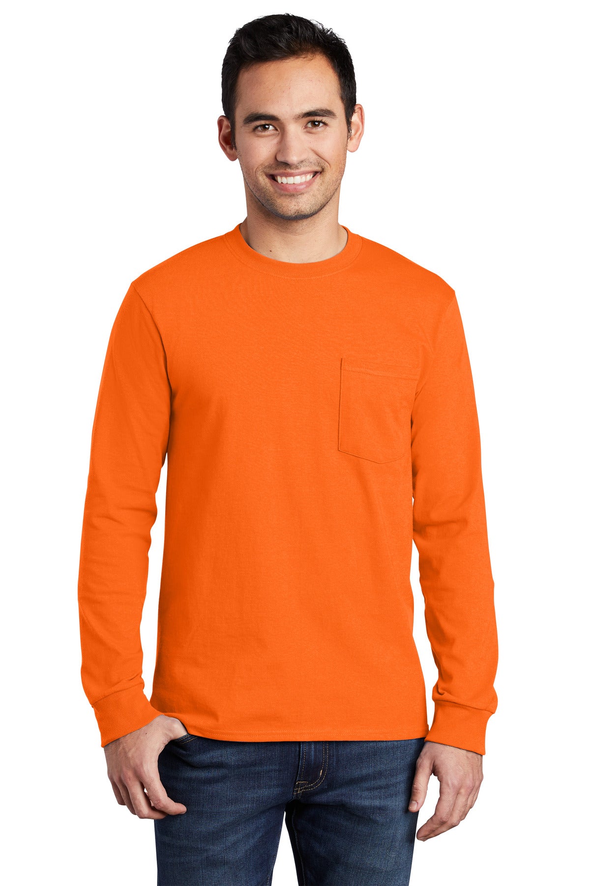 Port & Company? - Long Sleeve Essential Pocket Tee. PC61LSP