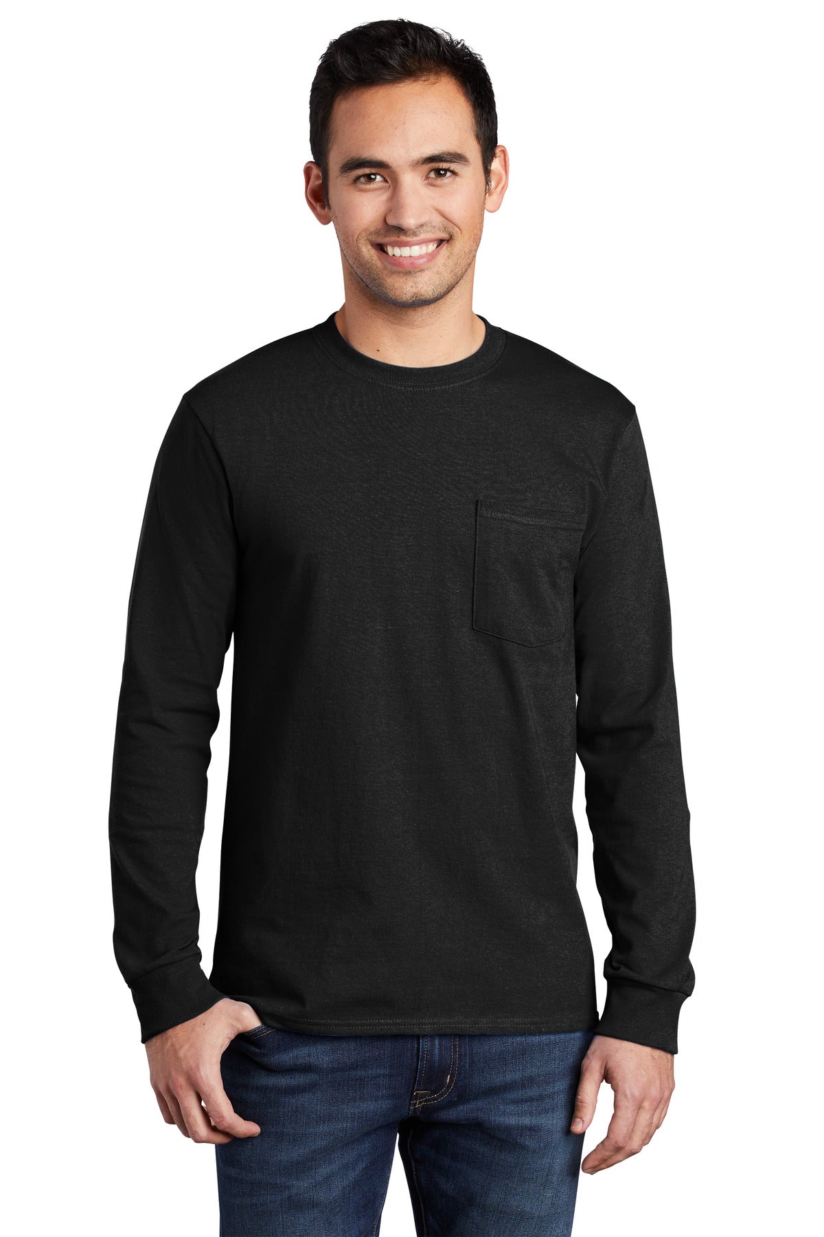 Port & Company? - Long Sleeve Essential Pocket Tee. PC61LSP