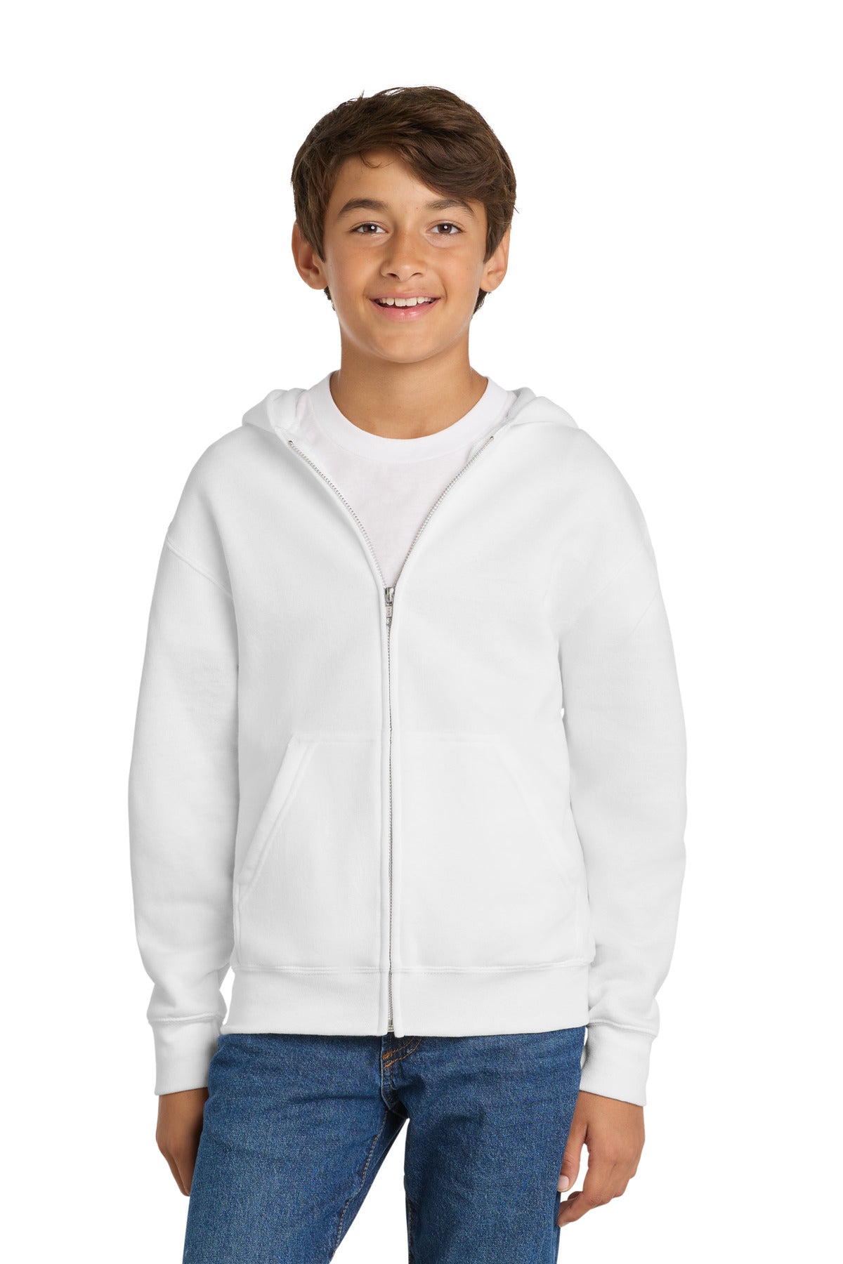 Port & Coƒ?› Youth Core Fleece Full-Zip Hooded Sweatshirt. PC90YZH